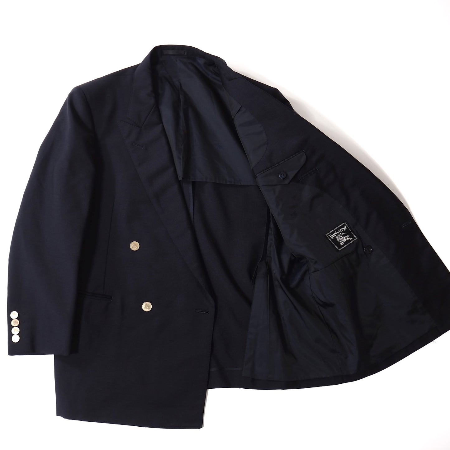 バーバリー BURBERRYS ヴィンテージ ウール 金ボタン ダブルブレスト ジャケット 98-94-170 ネイビー メンズ 正規品 5-OK008