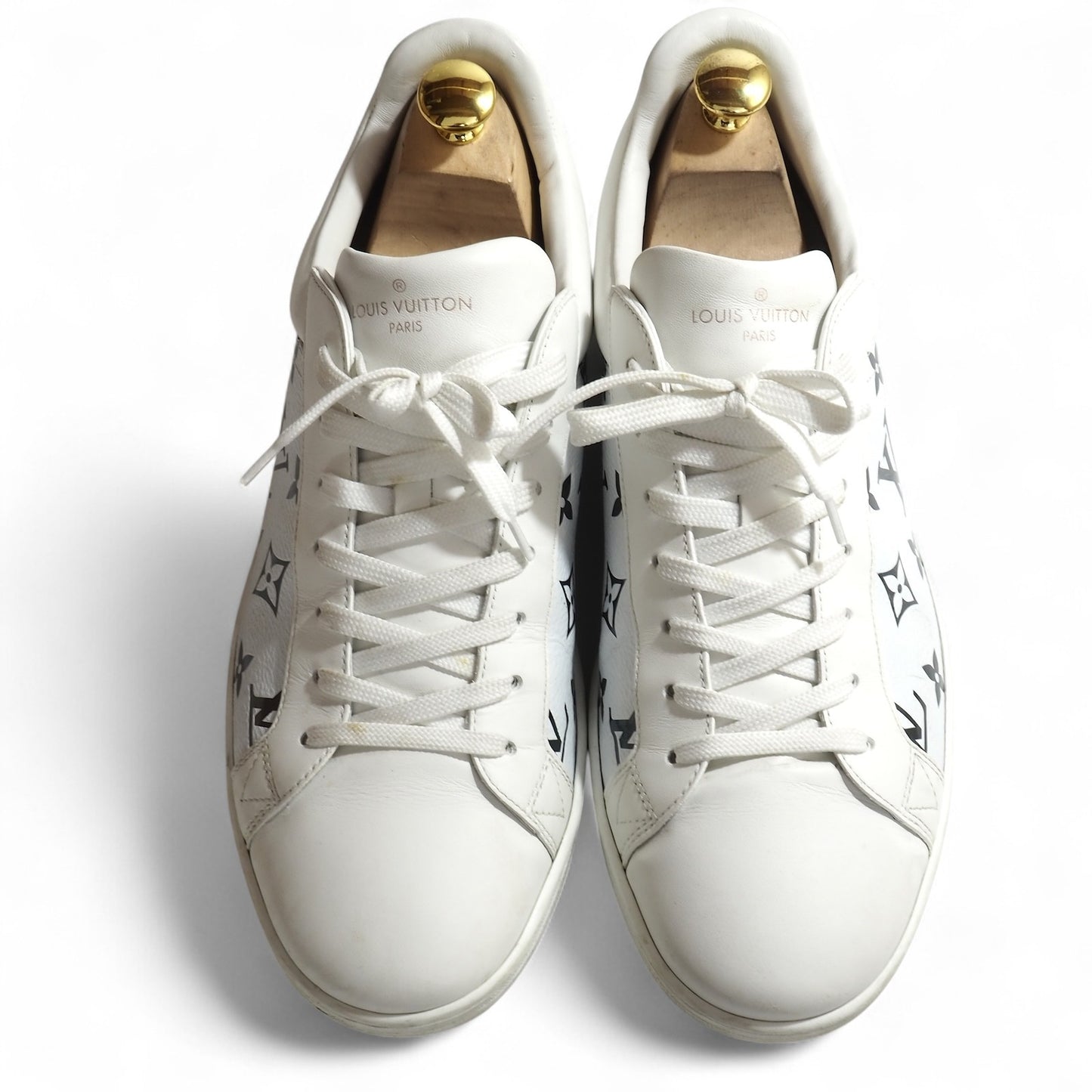 ルイヴィトン Louis Vuitton イタリア製 ルクセンブルクライン モノグラム柄 ローカット スニーカー 7.5 26㎝相当 ホワイト メンズ 正規品 5-OK009
