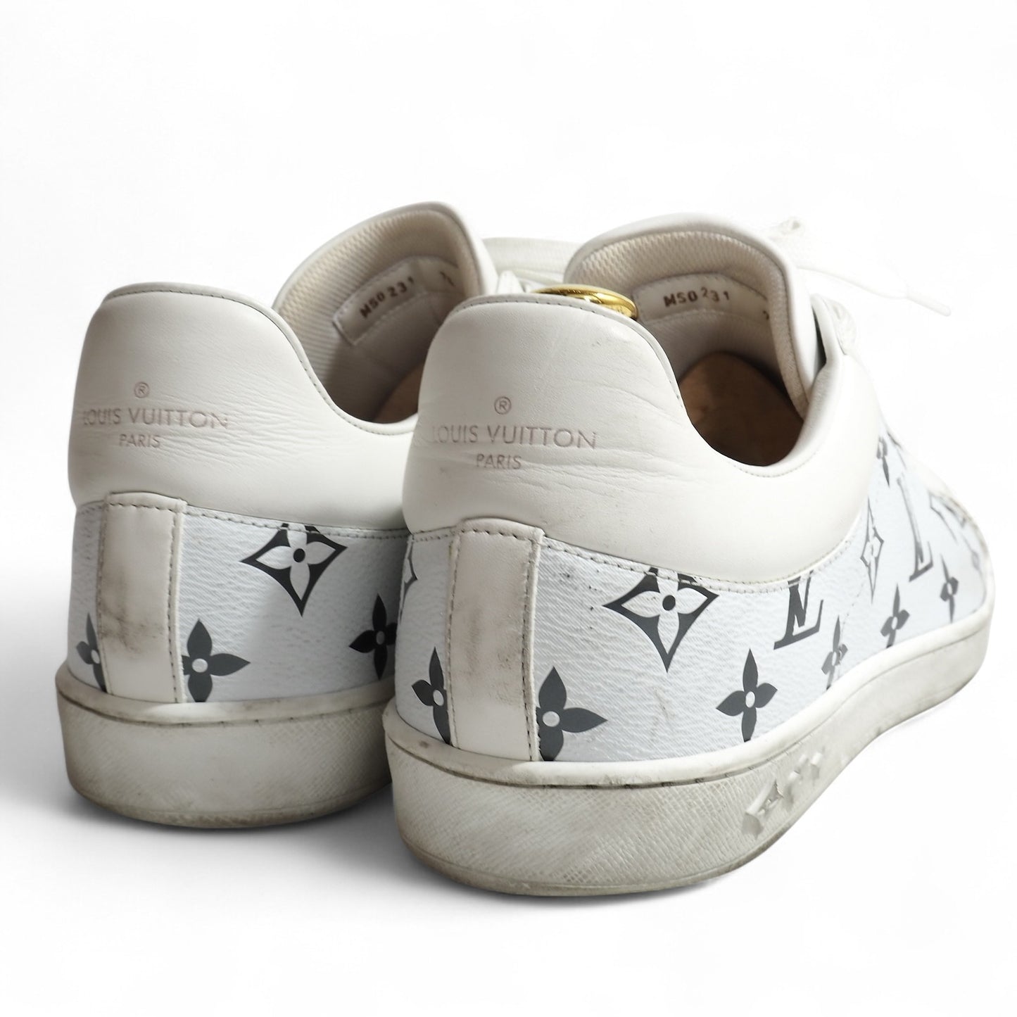 ルイヴィトン Louis Vuitton イタリア製 ルクセンブルクライン モノグラム柄 ローカット スニーカー 7.5 26㎝相当 ホワイト メンズ 正規品 5-OK009