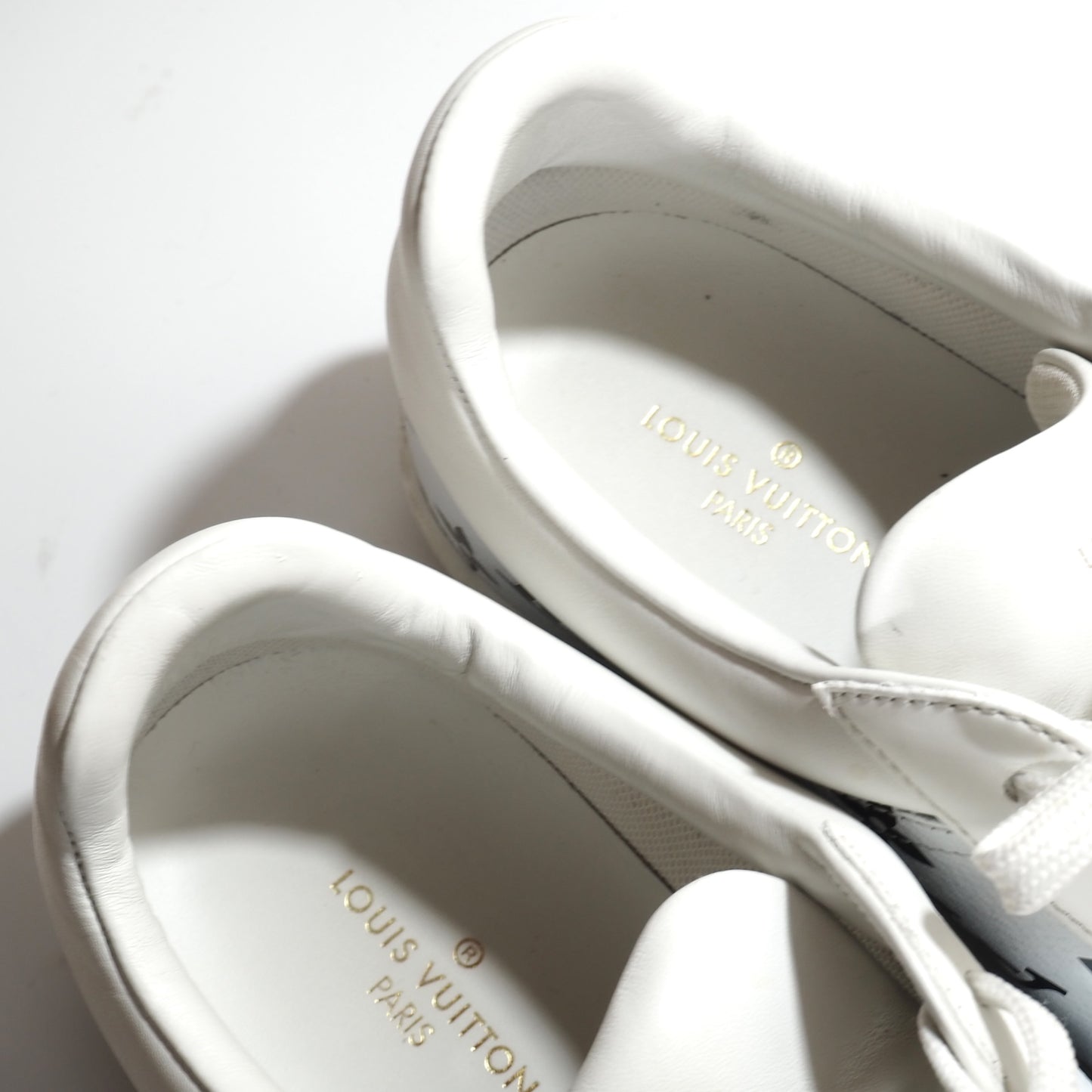 ルイヴィトン Louis Vuitton イタリア製 ルクセンブルクライン モノグラム柄 ローカット スニーカー 7.5 26㎝相当 ホワイト メンズ 正規品 5-OK009