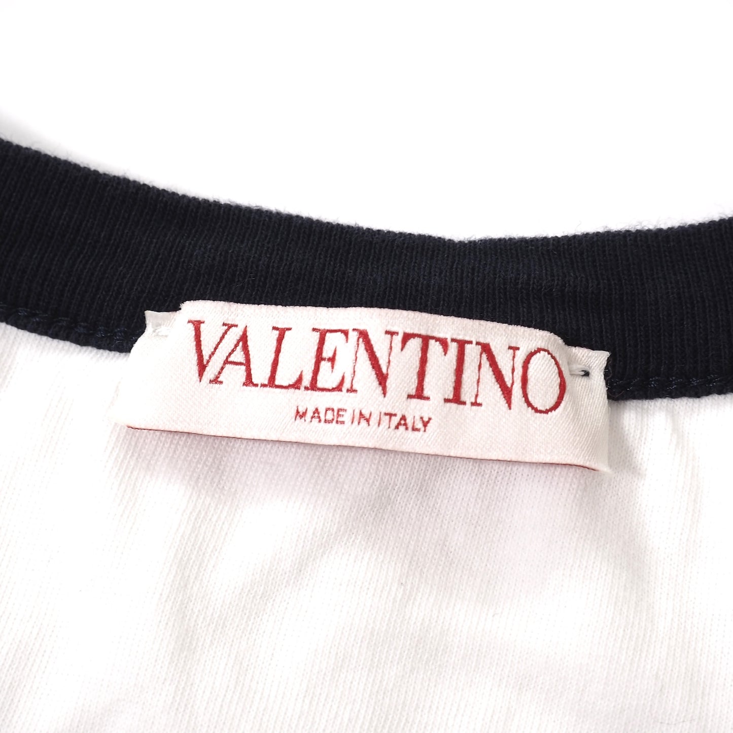 美品 ヴァレンティノ VALENTINO 2022年製 ロゴ コットン 半袖 Tシャツ M ホワイト レディース 正規品 5-PI004