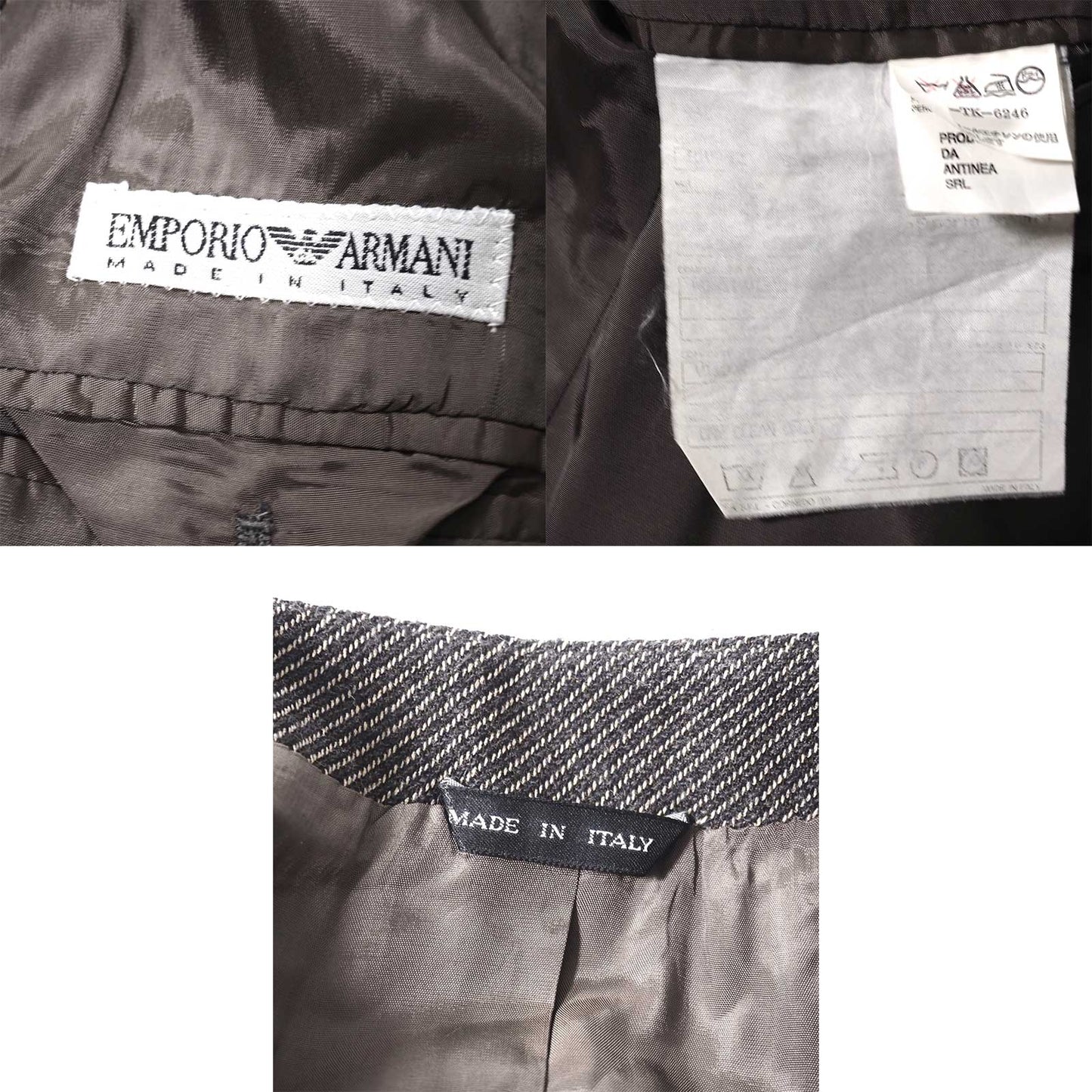 エンポリオアルマーニ EMPORIO ARMANI ヴィンテージ ステンドカラー ウール スーツ グレー メンズ 正規品 5-PI008