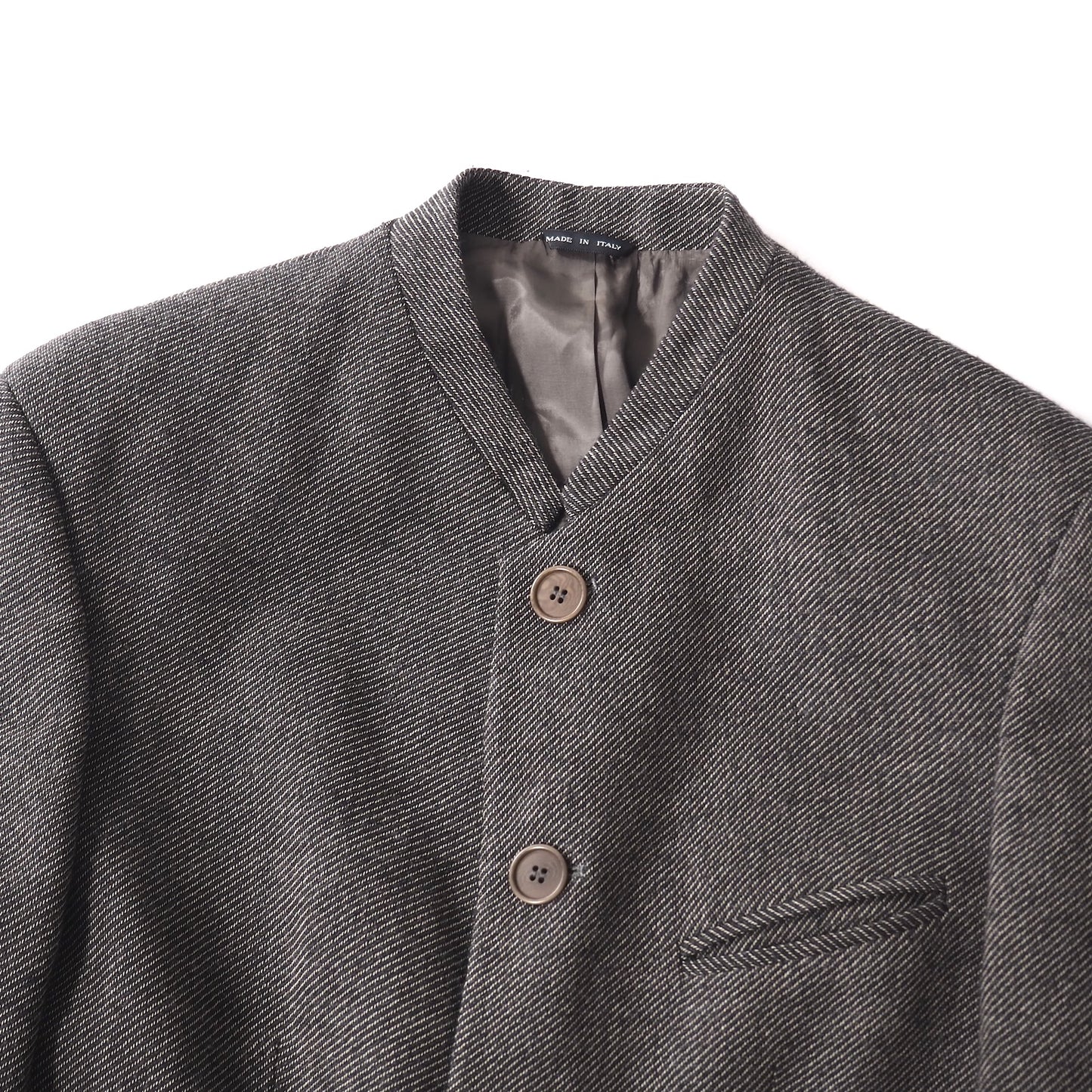 エンポリオアルマーニ EMPORIO ARMANI ヴィンテージ ステンドカラー ウール スーツ グレー メンズ 正規品 5-PI008