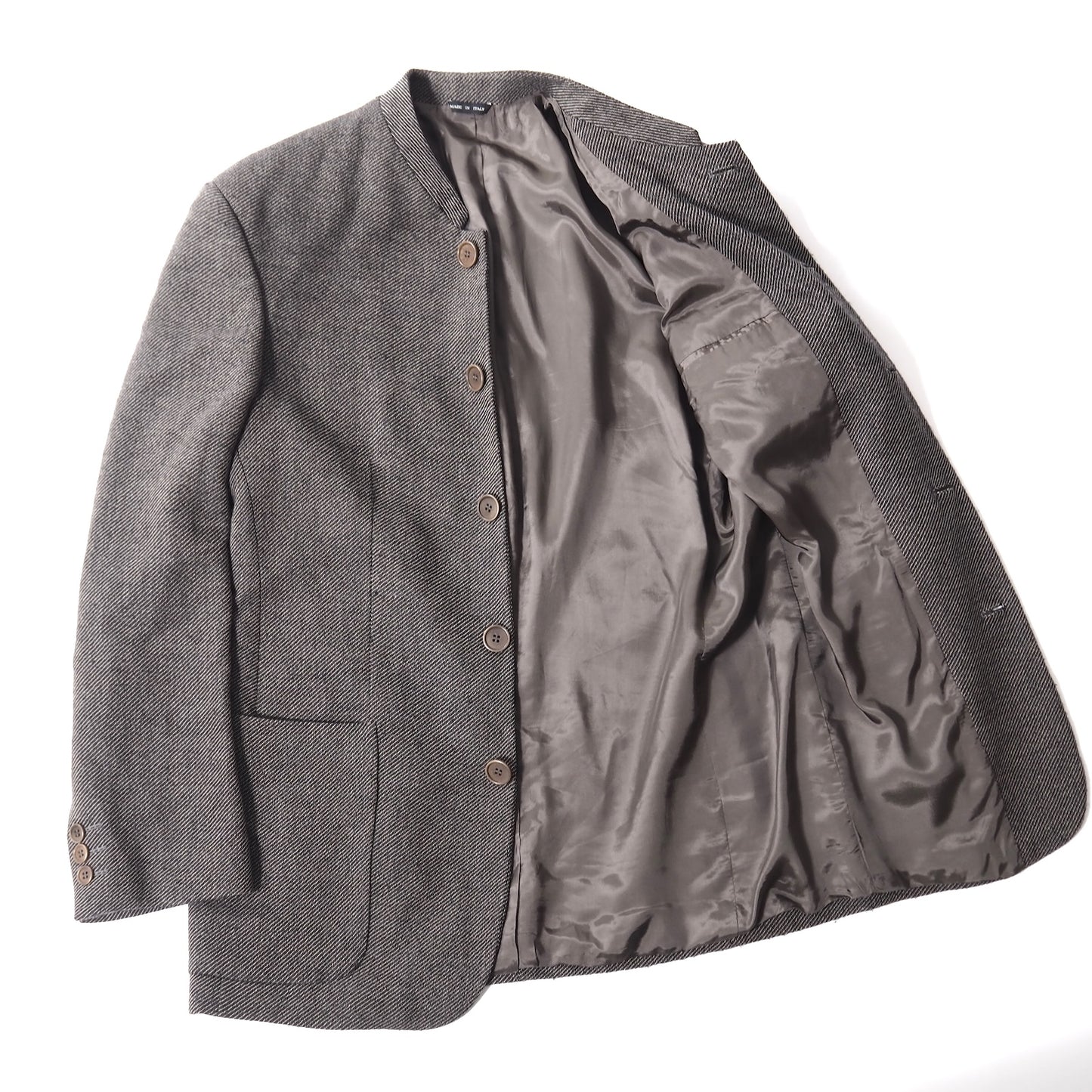 エンポリオアルマーニ EMPORIO ARMANI ヴィンテージ ステンドカラー ウール スーツ グレー メンズ 正規品 5-PI008