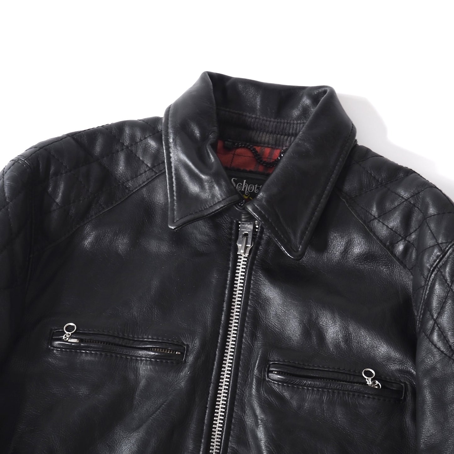 ショット Schott USA製 現行 襟付き レザー ジャケット XL ブラック メンズ 正規品 5-SH005