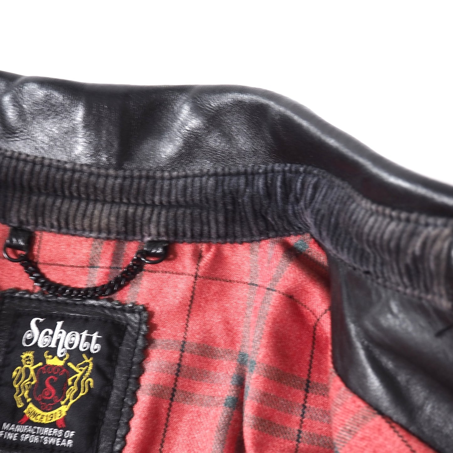 ショット Schott USA製 現行 襟付き レザー ジャケット XL ブラック メンズ 正規品 5-SH005