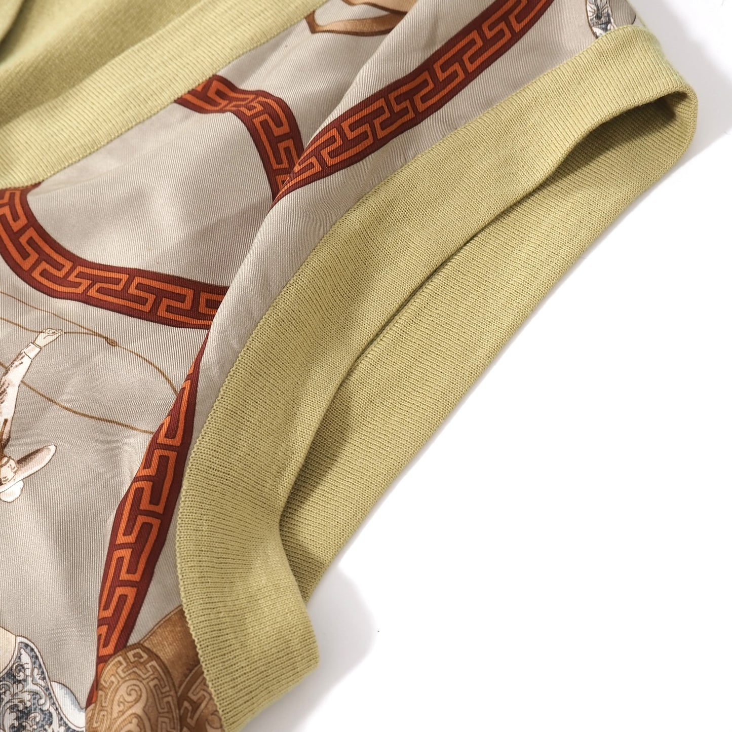 エルメス HERMES ウール シルク セリエボタン ホース柄 ニット ジレ 38 イエロー レディース 正規品 5-SH014