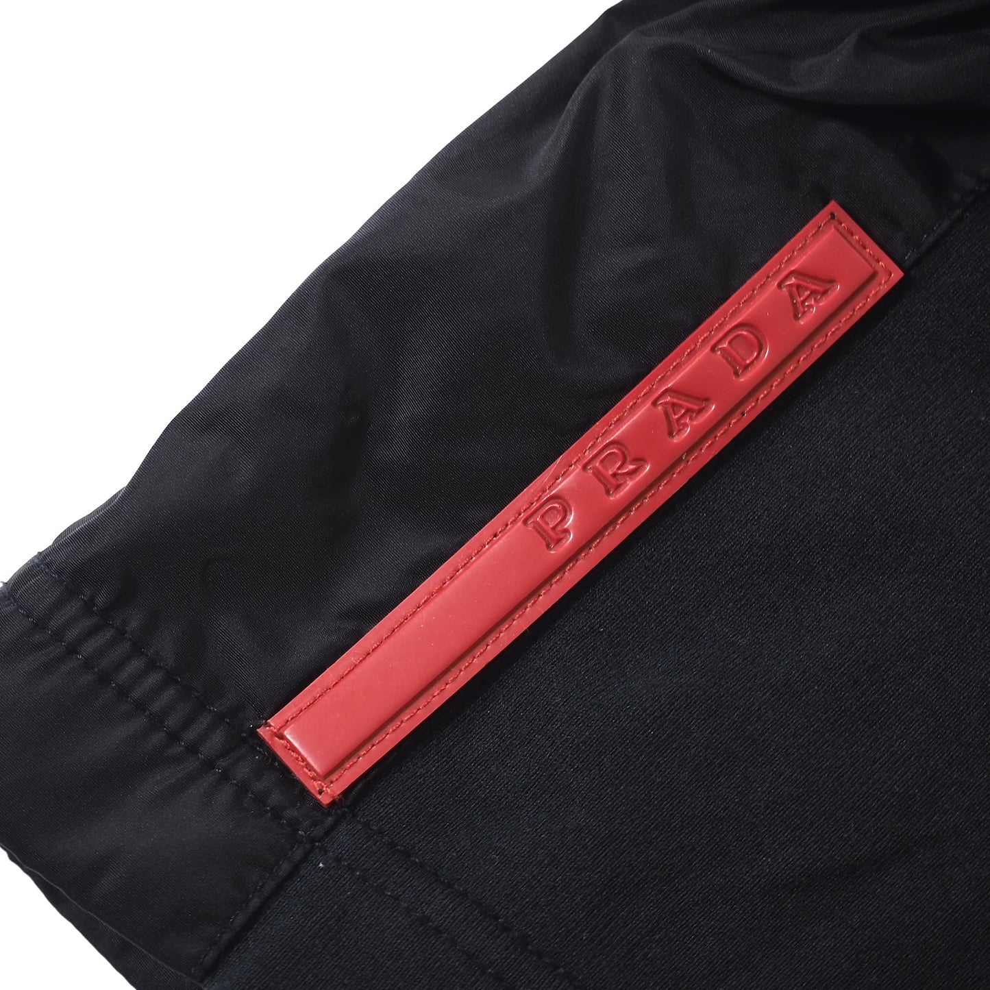 プラダ PRADA ストレッチ 切替 ジップアップ フーデッド ジャケット L ブラック メンズ 正規品 5-SH020