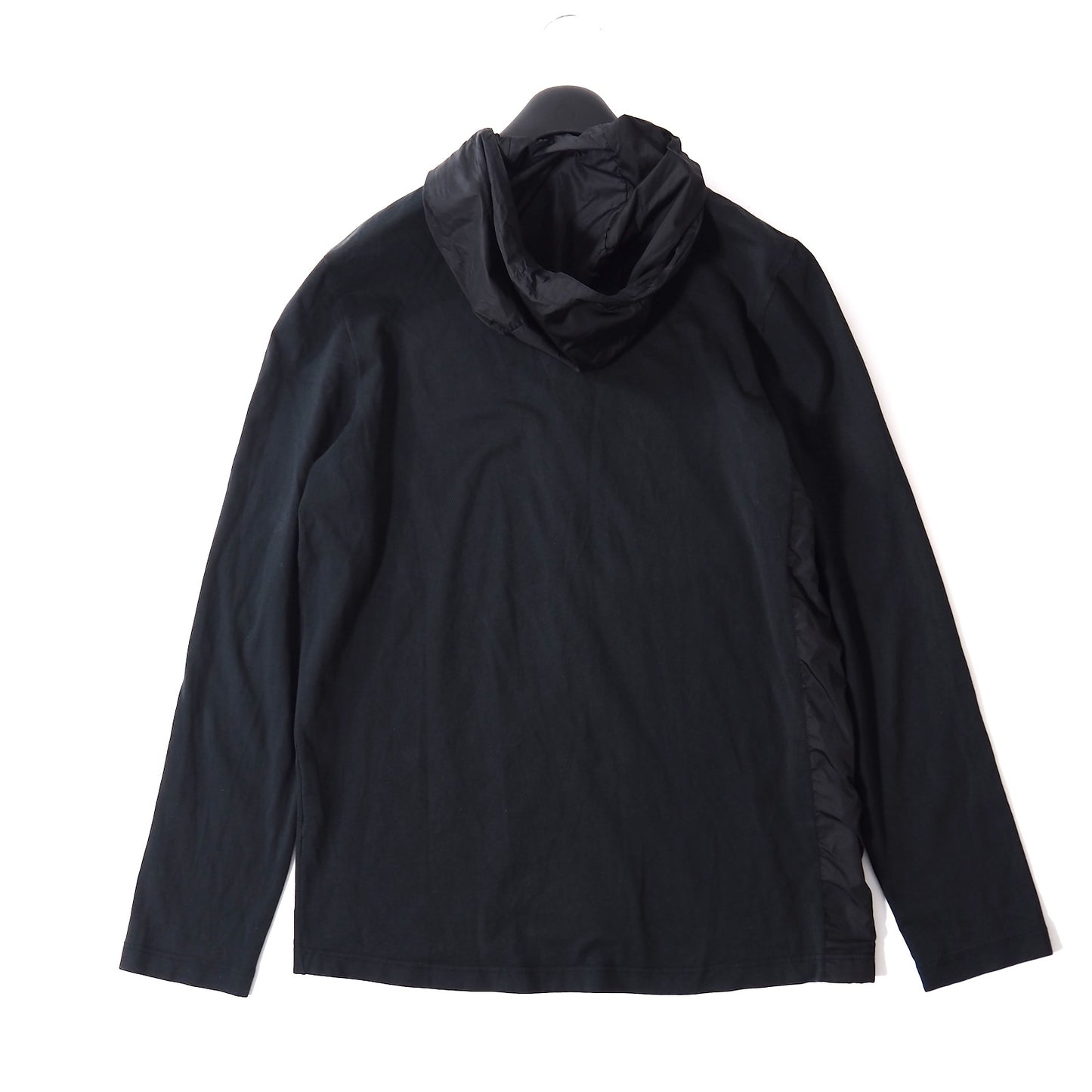プラダ PRADA ストレッチ 切替 ジップアップ フーデッド ジャケット L ブラック メンズ 正規品 5-SH020
