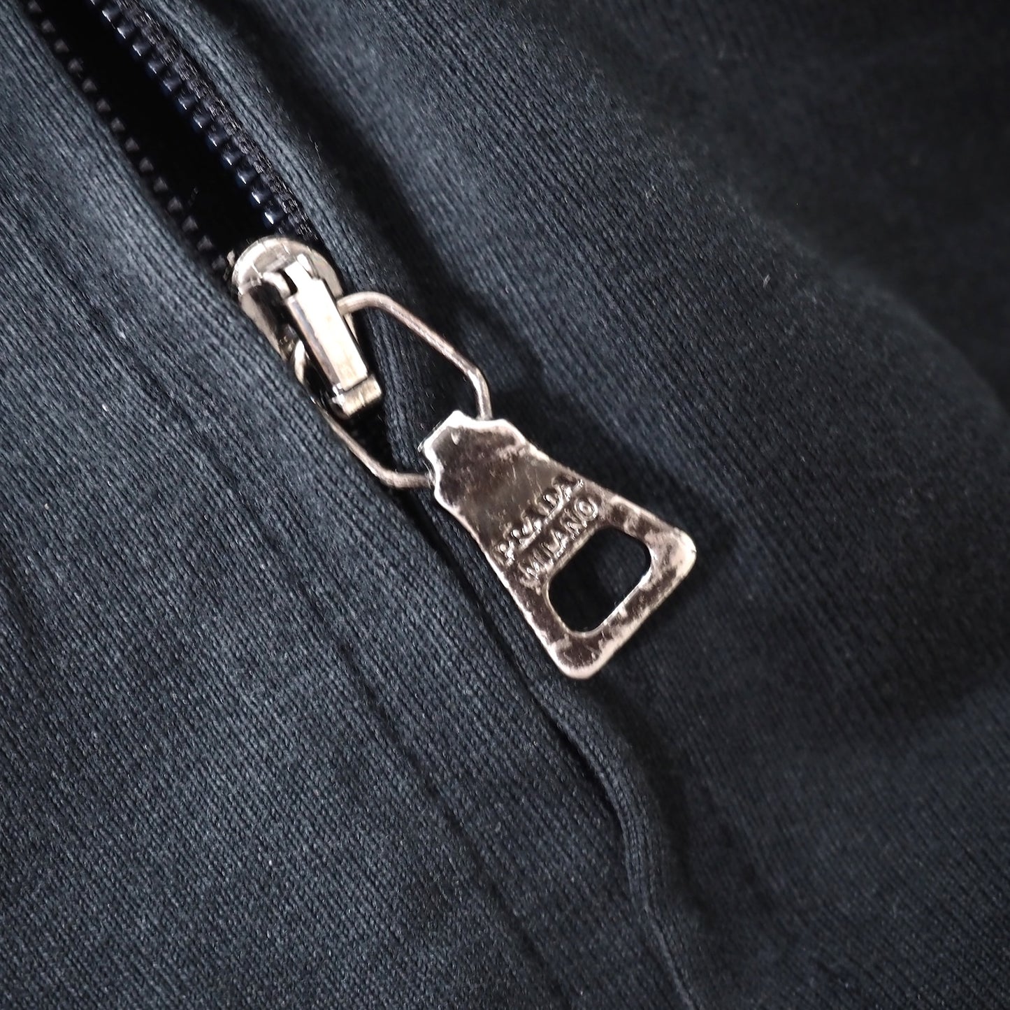 プラダ PRADA ストレッチ 切替 ジップアップ フーデッド ジャケット L ブラック メンズ 正規品 5-SH020