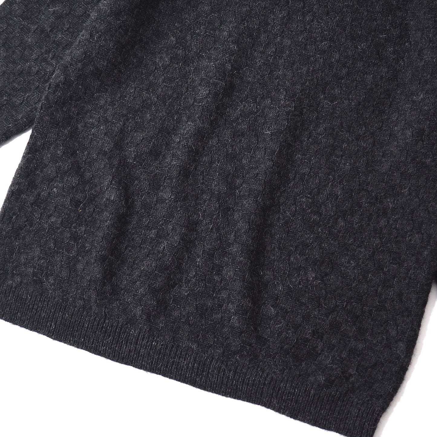 美品 ルイヴィトン Louis Vuitton ウール アルパカ ダミエ柄 長袖 ニット XL ダークグレー メンズ 正規品 5-SH021