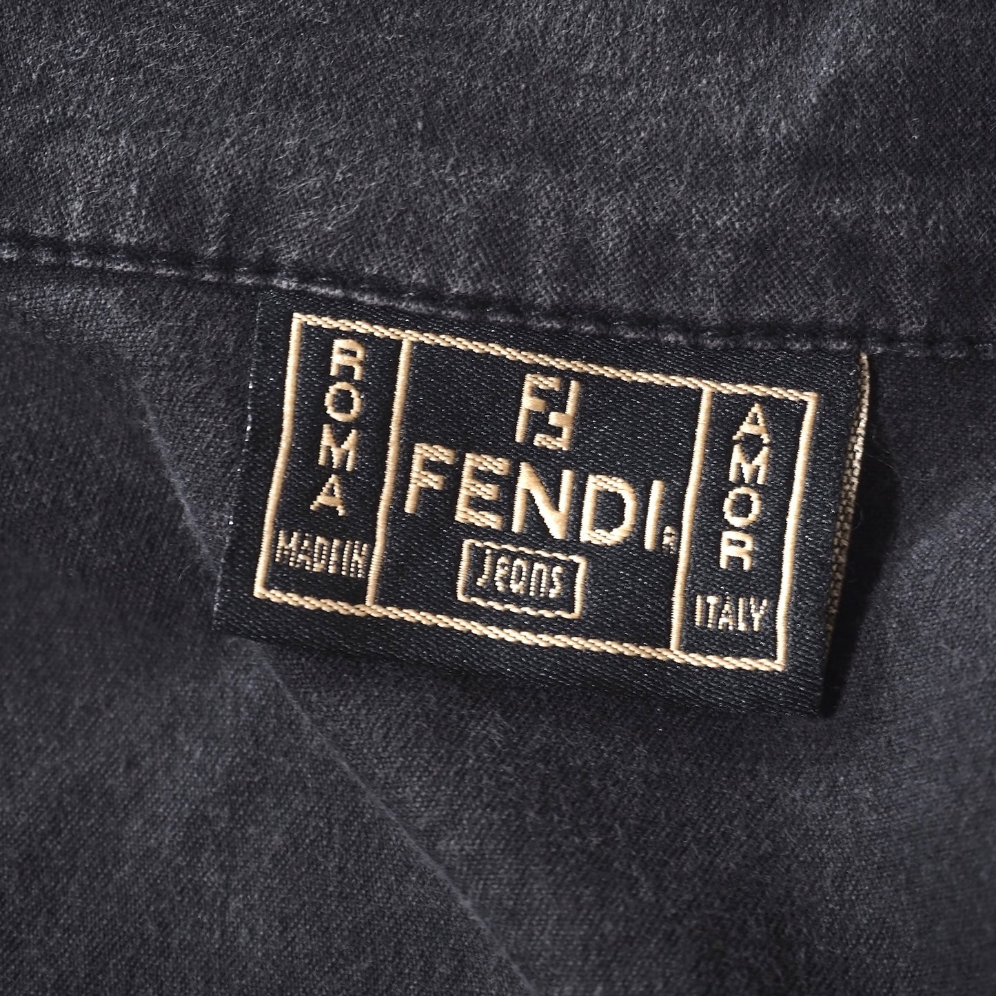 美品 フェンディ FENDI ストレッチ デニム ジャケット 42 ダークグレー レディース 正規品 5-SH024