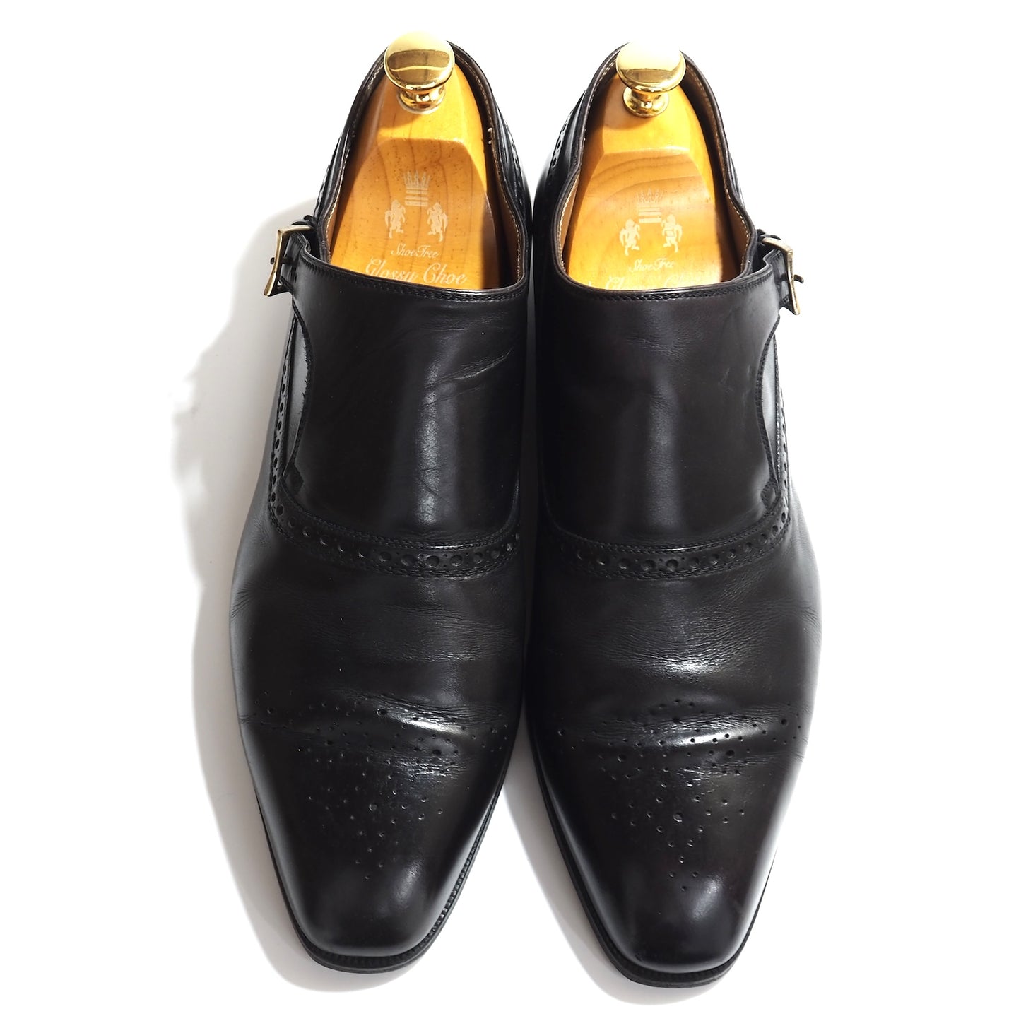 良品 ベルルッティ Berluti シングルモンク ストラップ レザー シューズ 靴 9.5 ブラック メンズ 正規品 5-SI005
