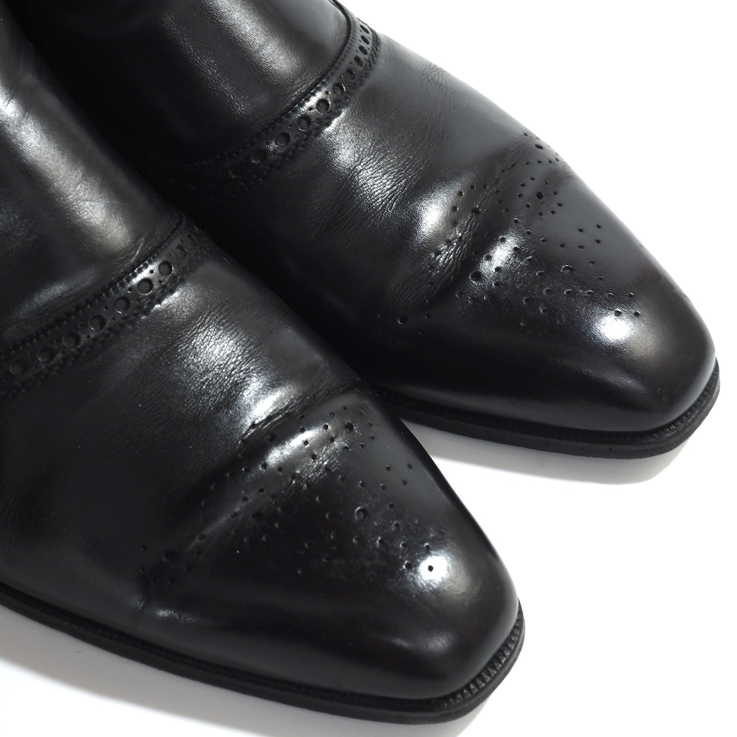 良品 ベルルッティ Berluti シングルモンク ストラップ レザー シューズ 靴 9.5 ブラック メンズ 正規品 5-SI005