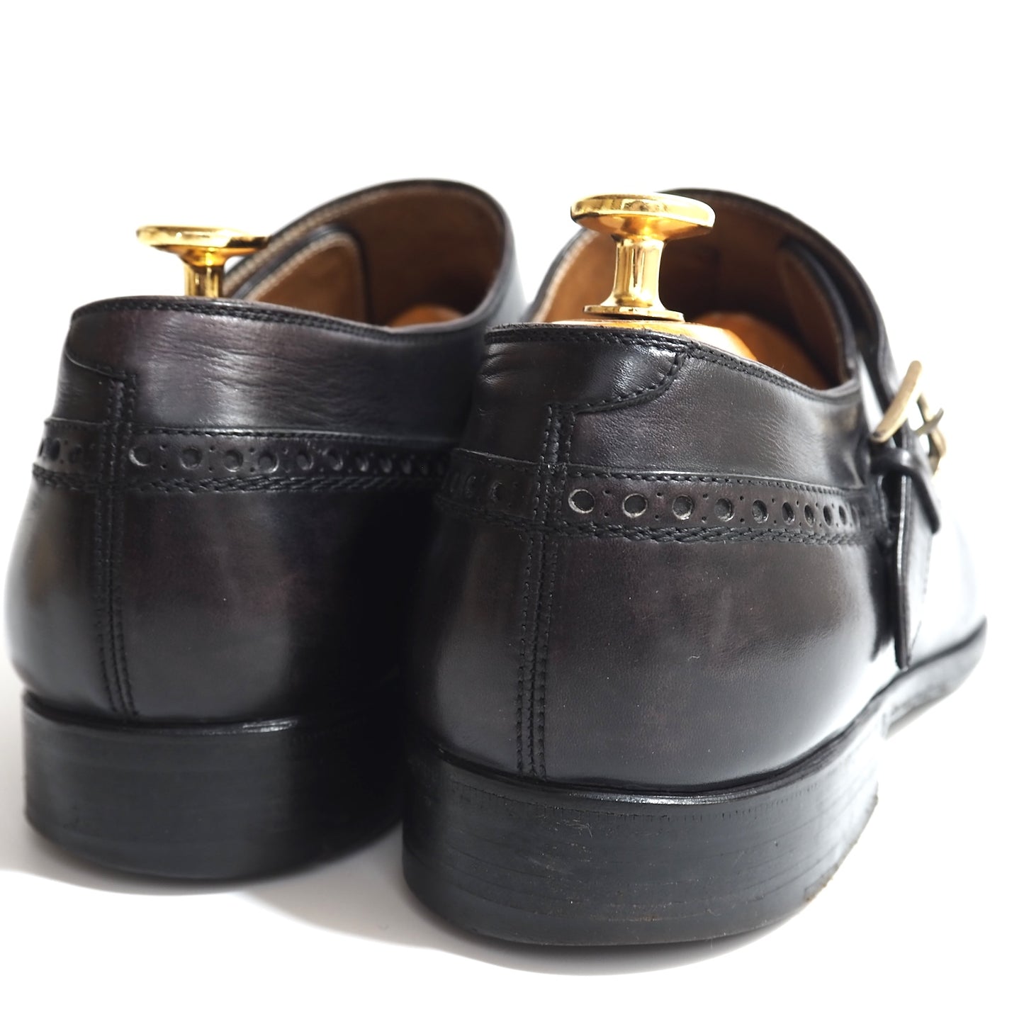 良品 ベルルッティ Berluti シングルモンク ストラップ レザー シューズ 靴 9.5 ブラック メンズ 正規品 5-SI005