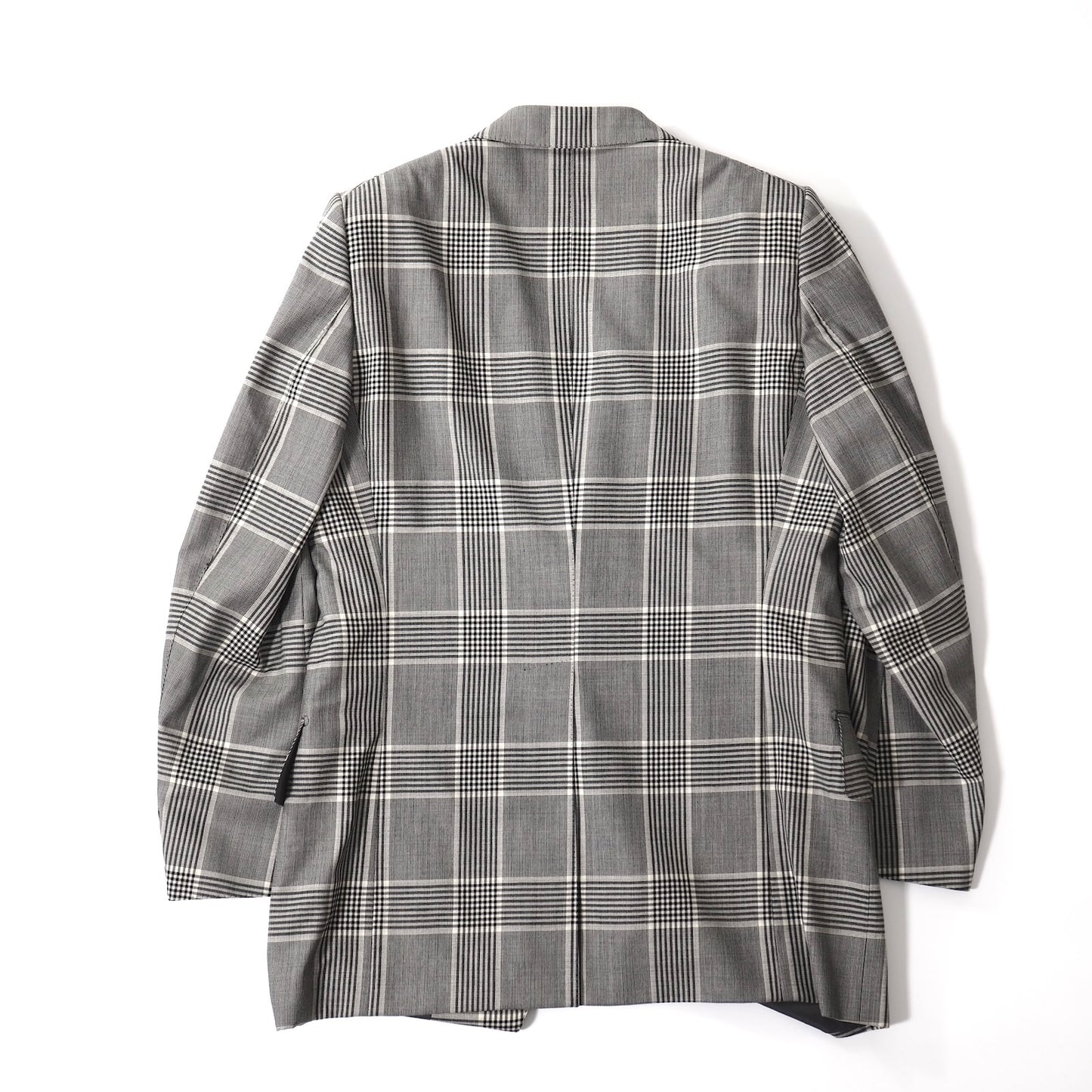 良品 トムフォード TOM FORD ウール カシミヤ ピークド チェック セットアップ スーツ ジャケット パンツ 52 グレー メンズ 正規品 5-SI007
