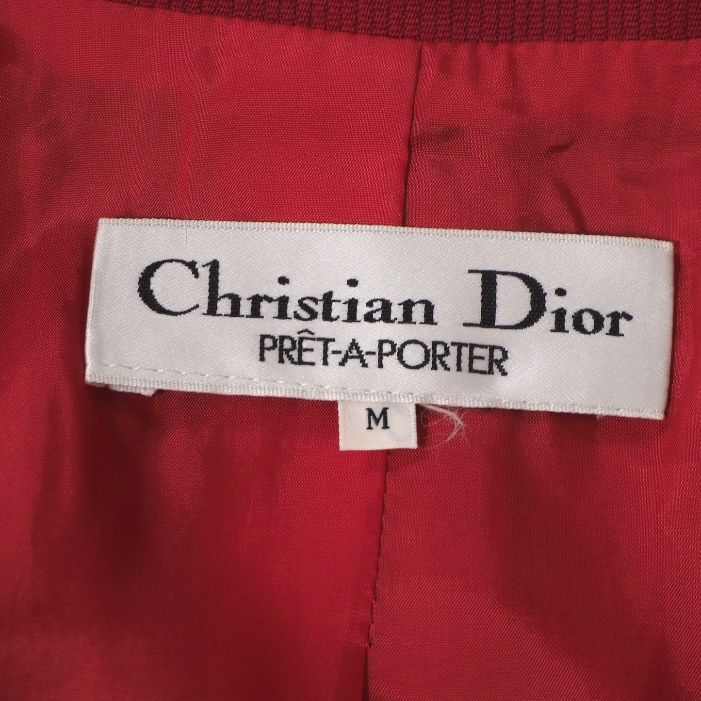 美品 クリスチャンディオール Christian Dior ヴィンテージ ジャケット M レッド レディース 正規品 6-YA014