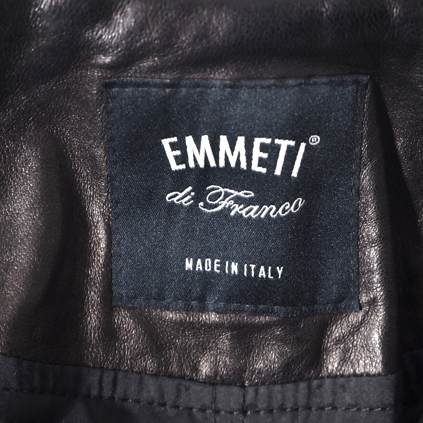 美品 エンメティ EMMETI イタリア製 ラムナッパ レザー ダブルライダース ジャケット ブラック 46 正規品 メンズ 5-YB004