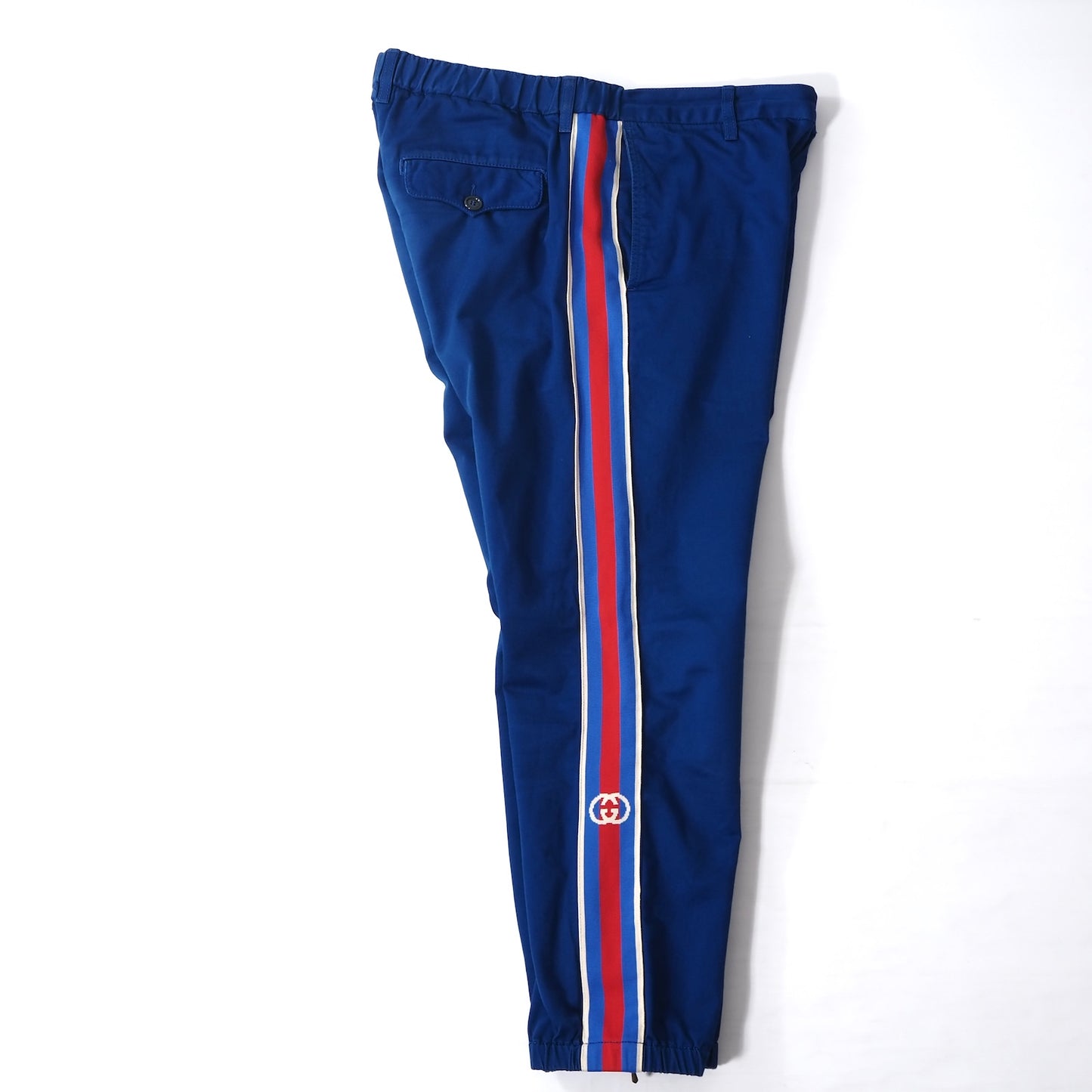 グッチ GUCCI イタリア製 20SS サイドライン ジョガーパンツ トラックパンツ 48 ブルー メンズ 正規品 5-YD009