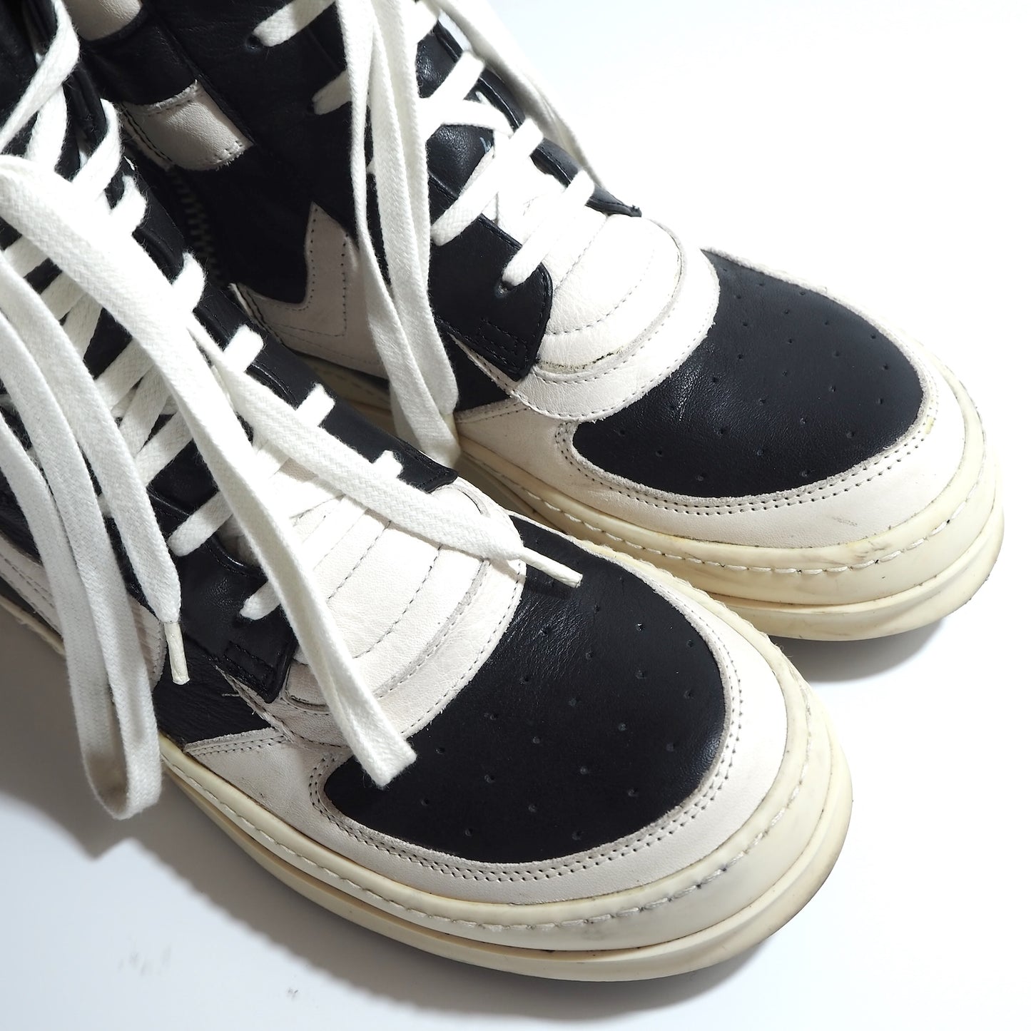リックオウエンス RickOwens 初期 GEO DUNK BASKET SNEAKER ハイカット スニーカー 42 ブラック ホワイト メンズ 正規品 5-YD010