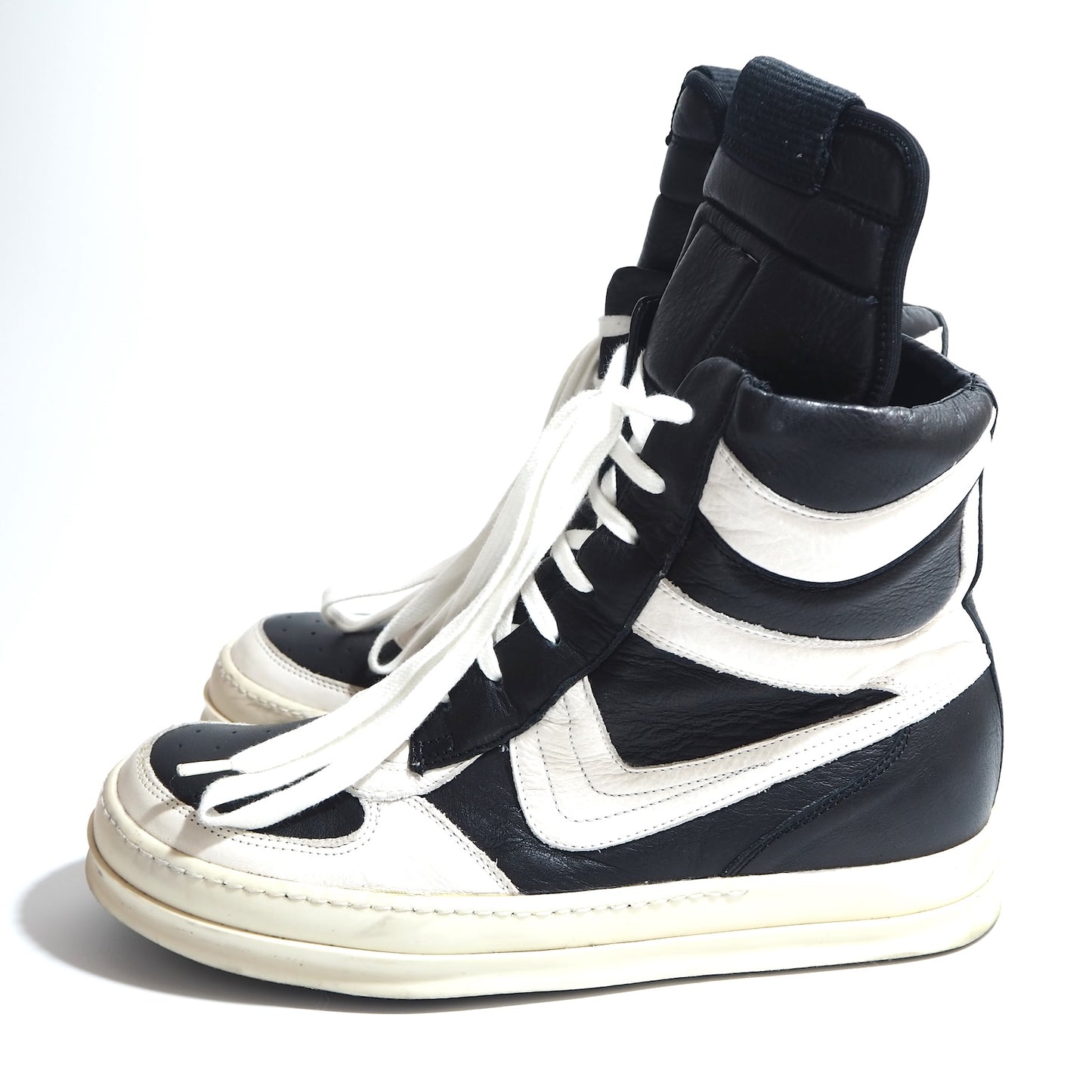リックオウエンス RickOwens 初期 GEO DUNK BASKET SNEAKER ハイカット スニーカー 42 ブラック ホワイト メンズ 正規品 5-YD010