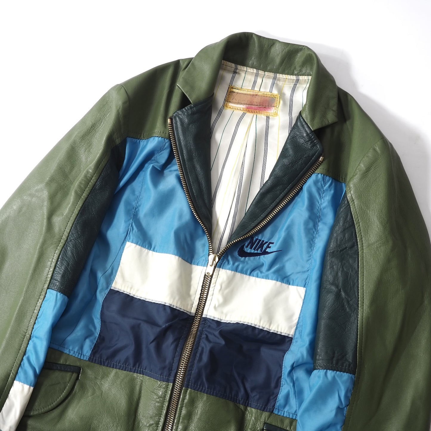 ドクター・ロマネリ Dr.Romanelli 希少 NIKE 再構築 レザージャケット グリーン M相当 メンズ 正規品 5-YD012