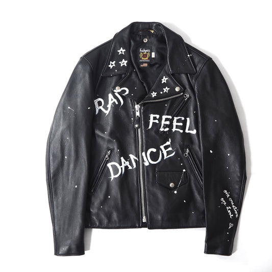 極美品 SCHOTT x ONEMADE ラムレザー ダブルライダース ジャケット 40 ブラック メンズ 正規品 5-YD014