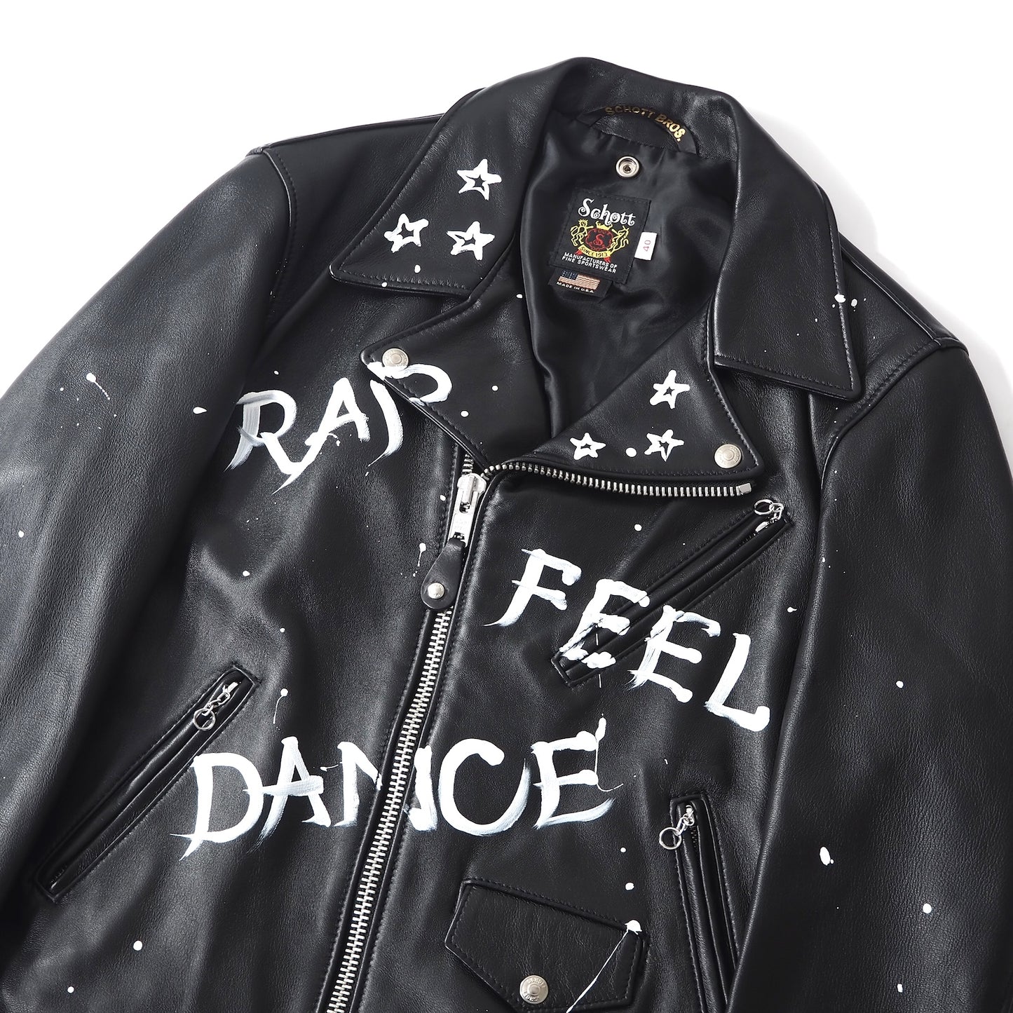 極美品 SCHOTT x ONEMADE ラムレザー ダブルライダース ジャケット 40 ブラック メンズ 正規品 5-YD014