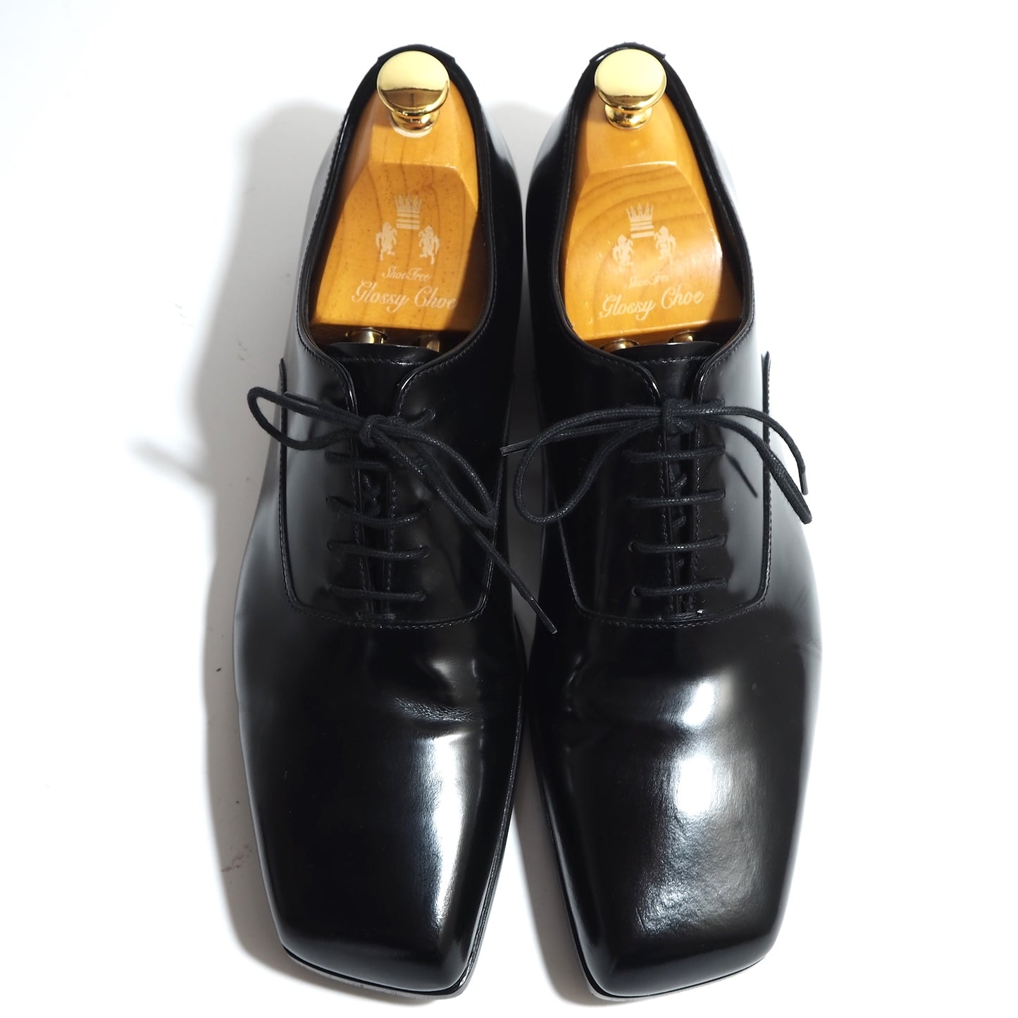 美品 プラダ PRADA ニュアンスブラッシュドレザー レーズアップ シューズ 7.5 25.5㎝相当 ブラック メンズ 正規品 5-YD016