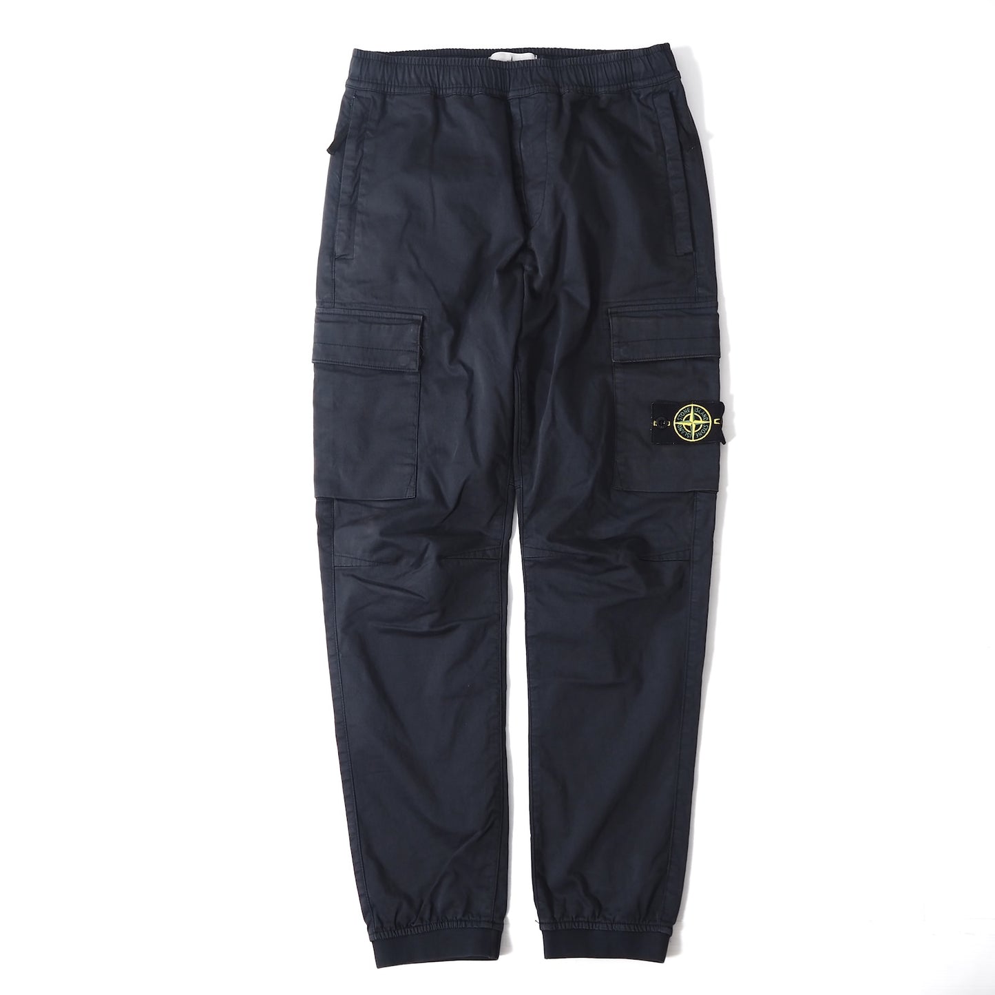 ストーンアイランド STONE ISLAND コットン ウール ガーメントダイ ジョガーパンツ カーゴ 30 ブラック メンズ 正規品 5-YD017