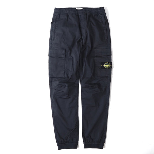 ストーンアイランド STONE ISLAND コットン ウール ガーメントダイ ジョガーパンツ カーゴ 30 ブラック メンズ 正規品 5-YD017