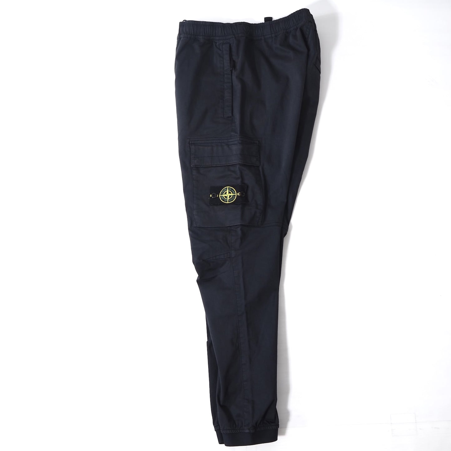 ストーンアイランド STONE ISLAND コットン ウール ガーメントダイ ジョガーパンツ カーゴ 30 ブラック メンズ 正規品 5-YD017
