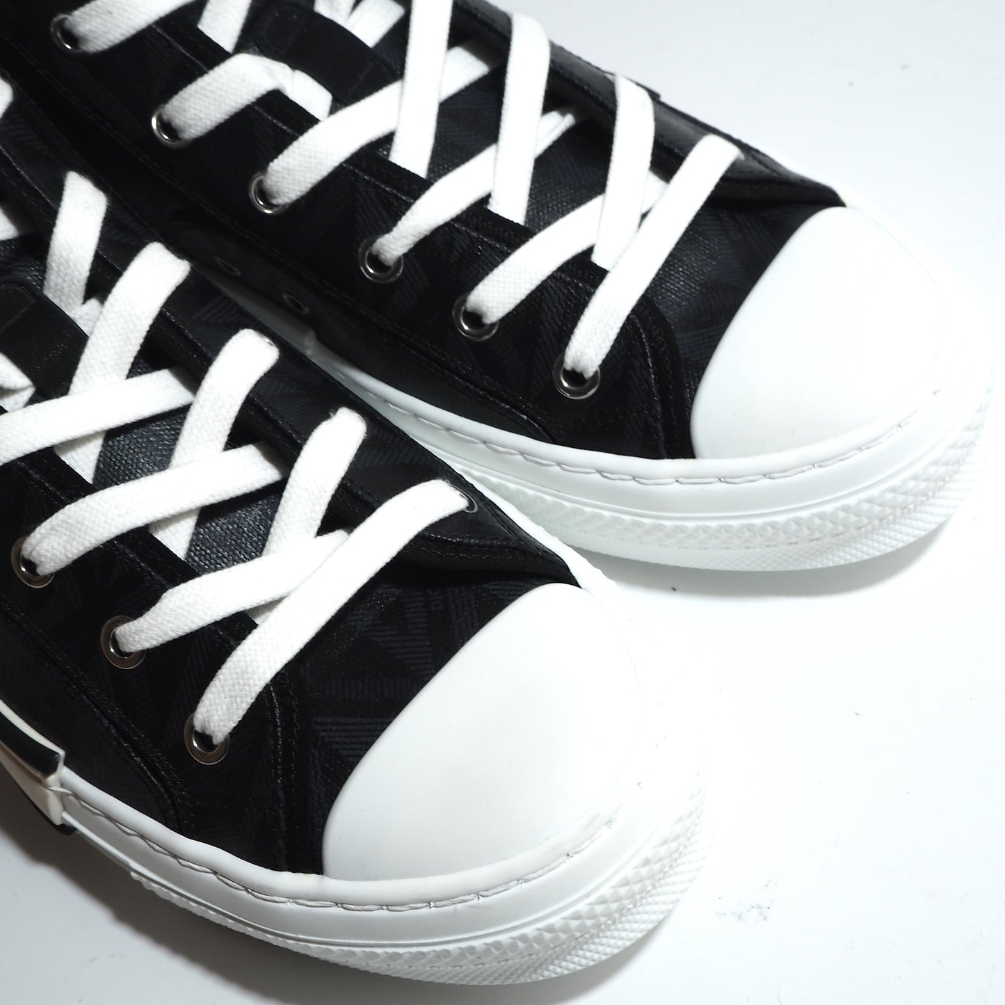 未使用 ディオール DIOR B23 DIAMOND CANVAS ハイトップ スニーカー 40.5 25.5㎝相当 ブラック メンズ 正規品 5-YD021