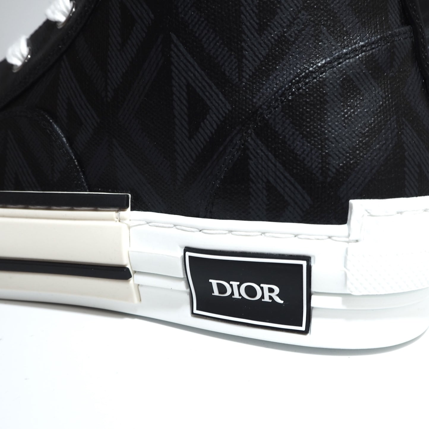 未使用 ディオール DIOR B23 DIAMOND CANVAS ハイトップ スニーカー 40.5 25.5㎝相当 ブラック メンズ 正規品 5-YD021