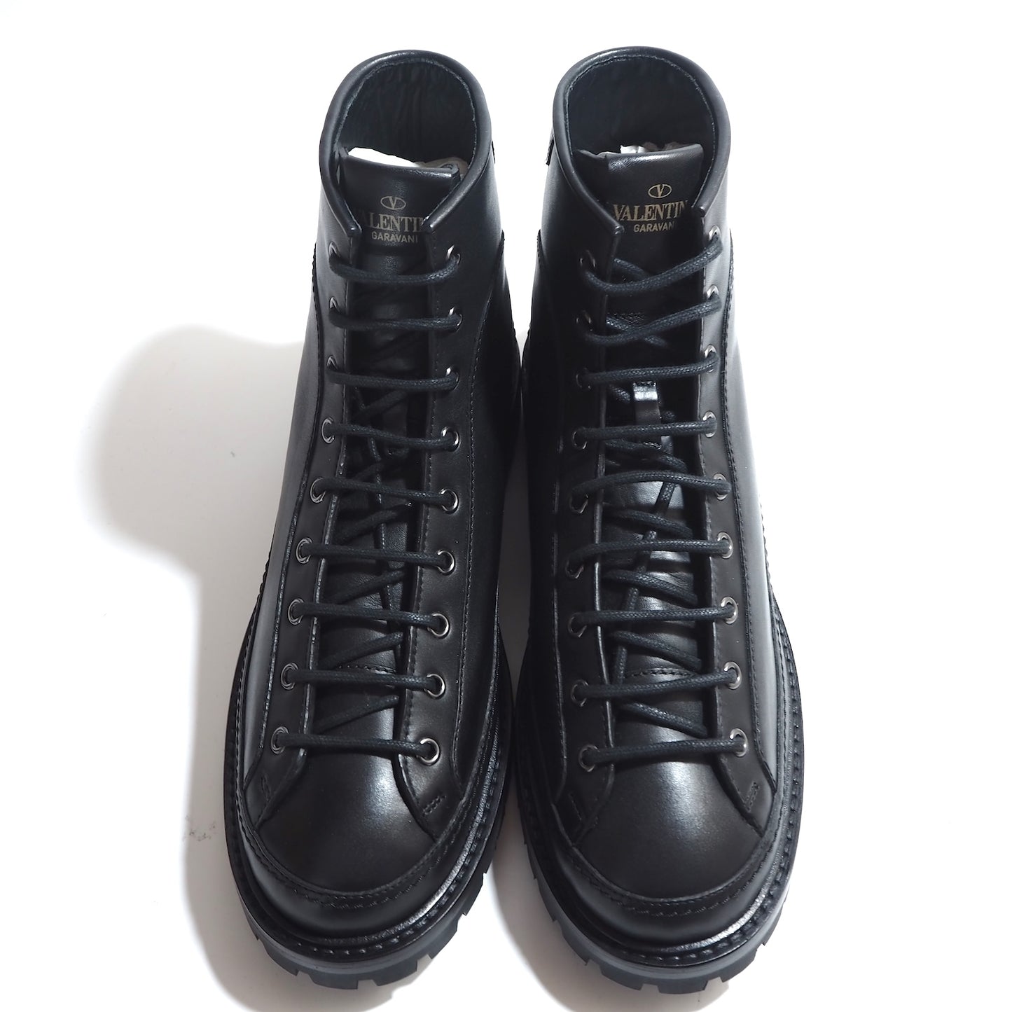 未使用 ヴァレンティノ VALENTINO Garavani レザー ワークブーツ 43 28㎝相当 ブラック メンズ 正規品 5-YD025