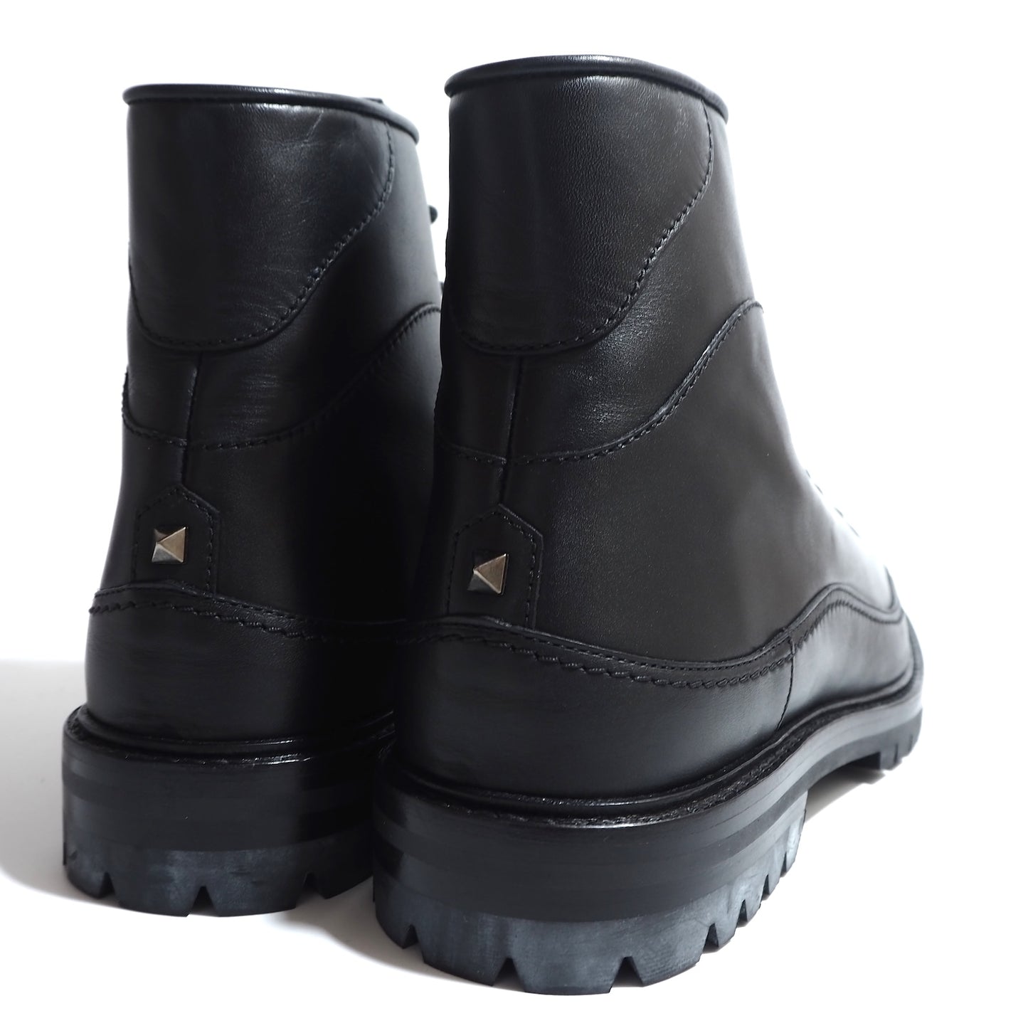 未使用 ヴァレンティノ VALENTINO Garavani レザー ワークブーツ 43 28㎝相当 ブラック メンズ 正規品 5-YD025
