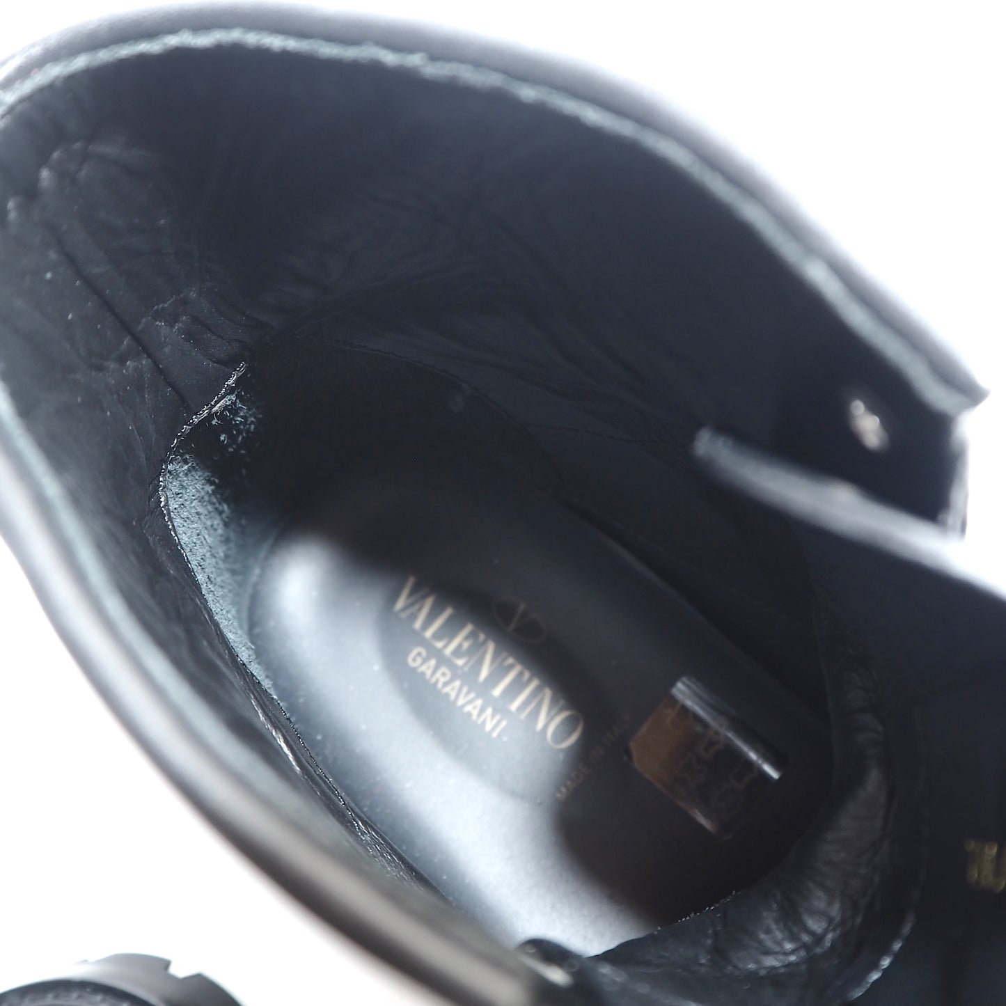 未使用 ヴァレンティノ VALENTINO Garavani レザー ワークブーツ 43 28㎝相当 ブラック メンズ 正規品 5-YD025