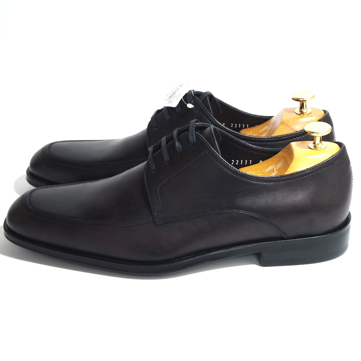 未使用 フェラガモ Ferragamo レザー レースアップ シューズ 8 ダークブラウン メンズ 正規品 5-YD030