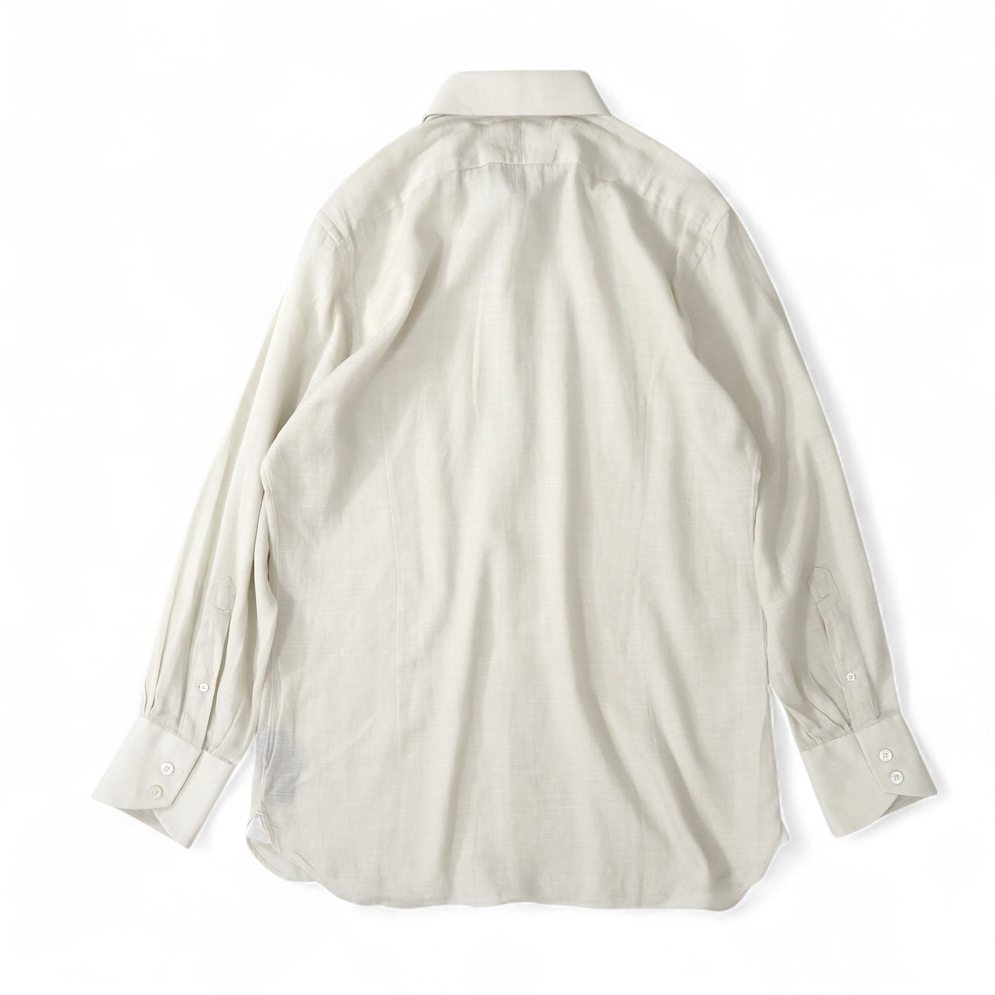 美品 トムフォード TOM FORD 現行 コットン 長袖 シャツ 41 アイボリー メンズ 正規品 5-YE010