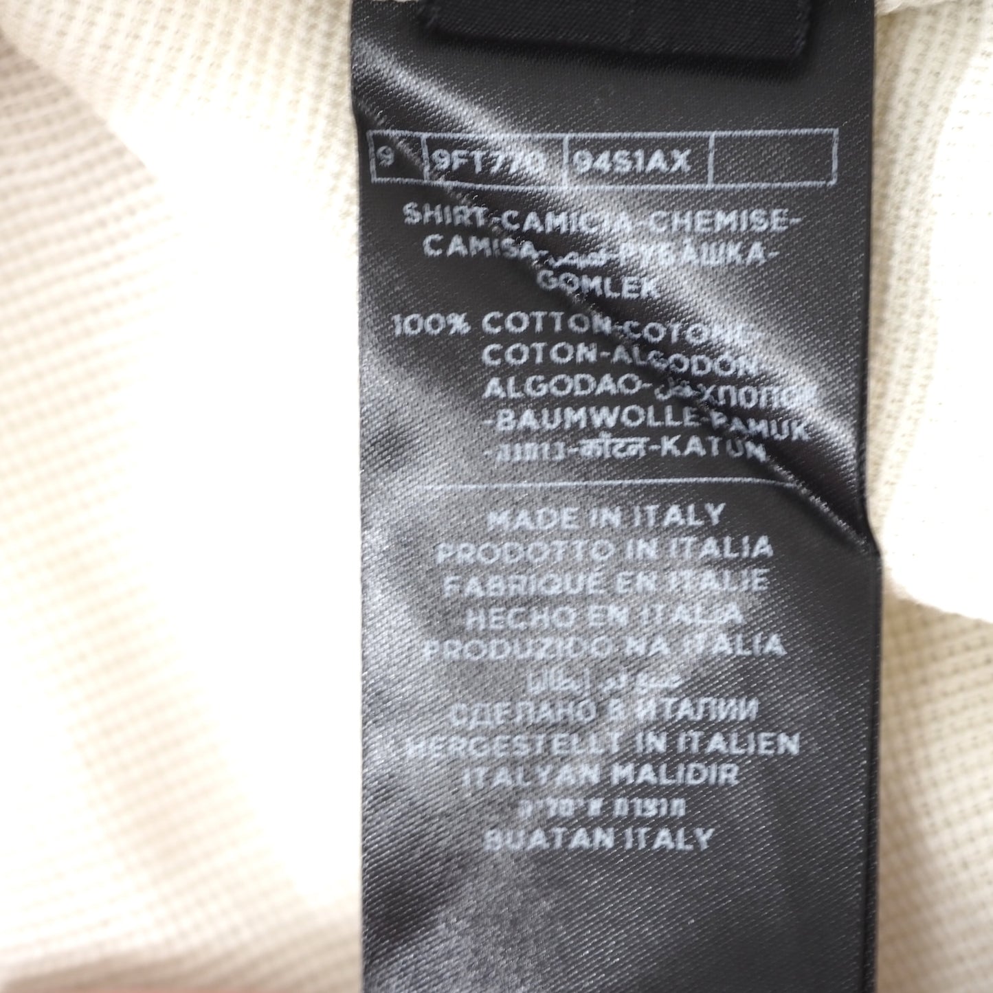 美品 トムフォード TOM FORD 現行 コットン 長袖 シャツ 41 アイボリー メンズ 正規品 5-YE010