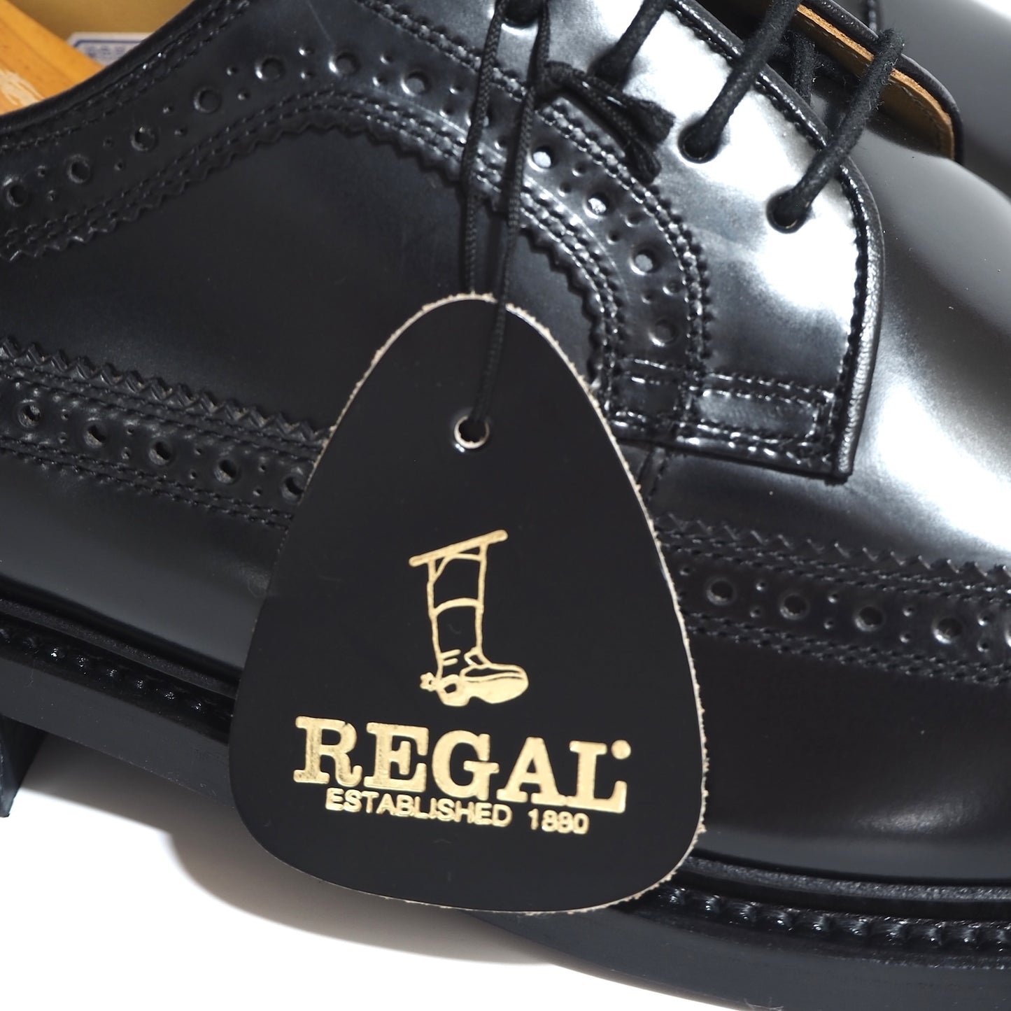 未使用 リーガル REGAL デットストック ウィングチップ レザー シューズ 26 ブラック メンズ 正規品 5-YF011