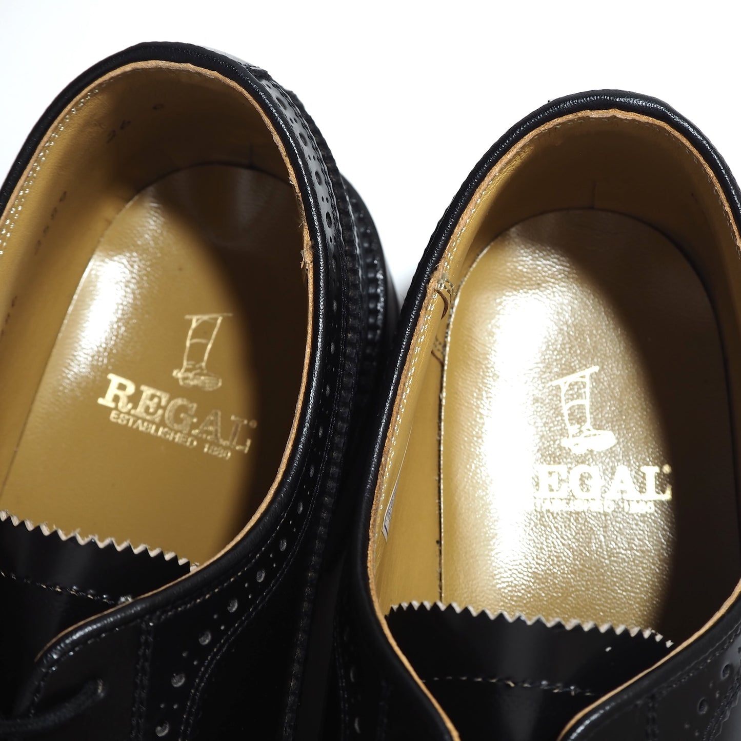 未使用 リーガル REGAL デットストック ウィングチップ レザー シューズ 26 ブラック メンズ 正規品 5-YF011