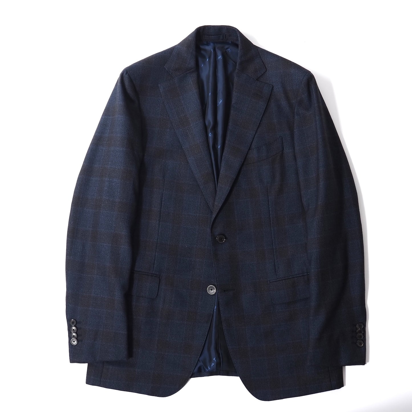良品 サルヴァトーレフェラガモ Salvatore Ferragamo 近年モデル ウール スーツ ジャケット パンツ 50 ネイビー ダークグレー メンズ 正規品 5-YG002