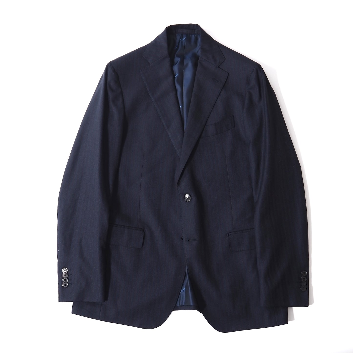 良品 サルヴァトーレフェラガモ Salvatore Ferragamo 近年モデル ウール カシミヤ シルク スーツ ジャケット パンツ スーツ 50 ネイビー メンズ 正規品 5-YG003