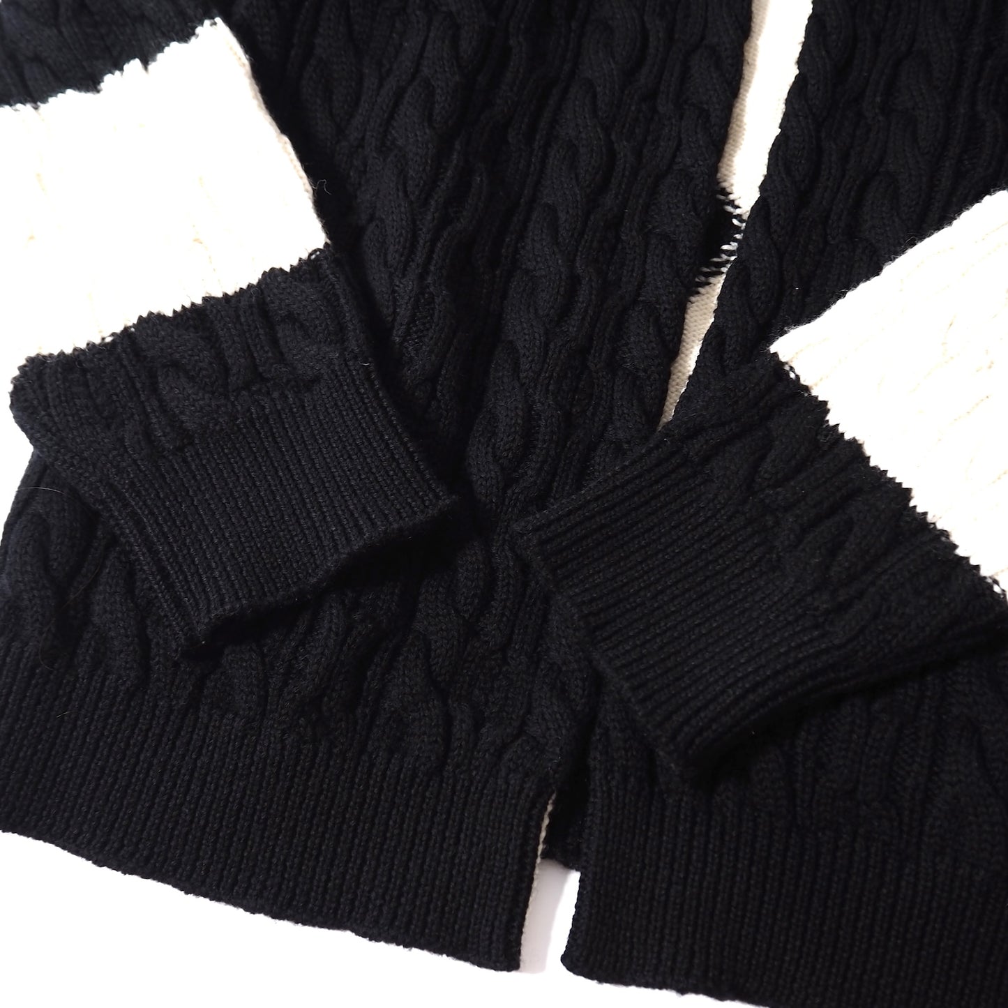美品 サンローランパリ SAINT LAURENT PARIS ニット フーデッド カーディガン XL ホワイト ブラック メンズ 正規品 5-YG007