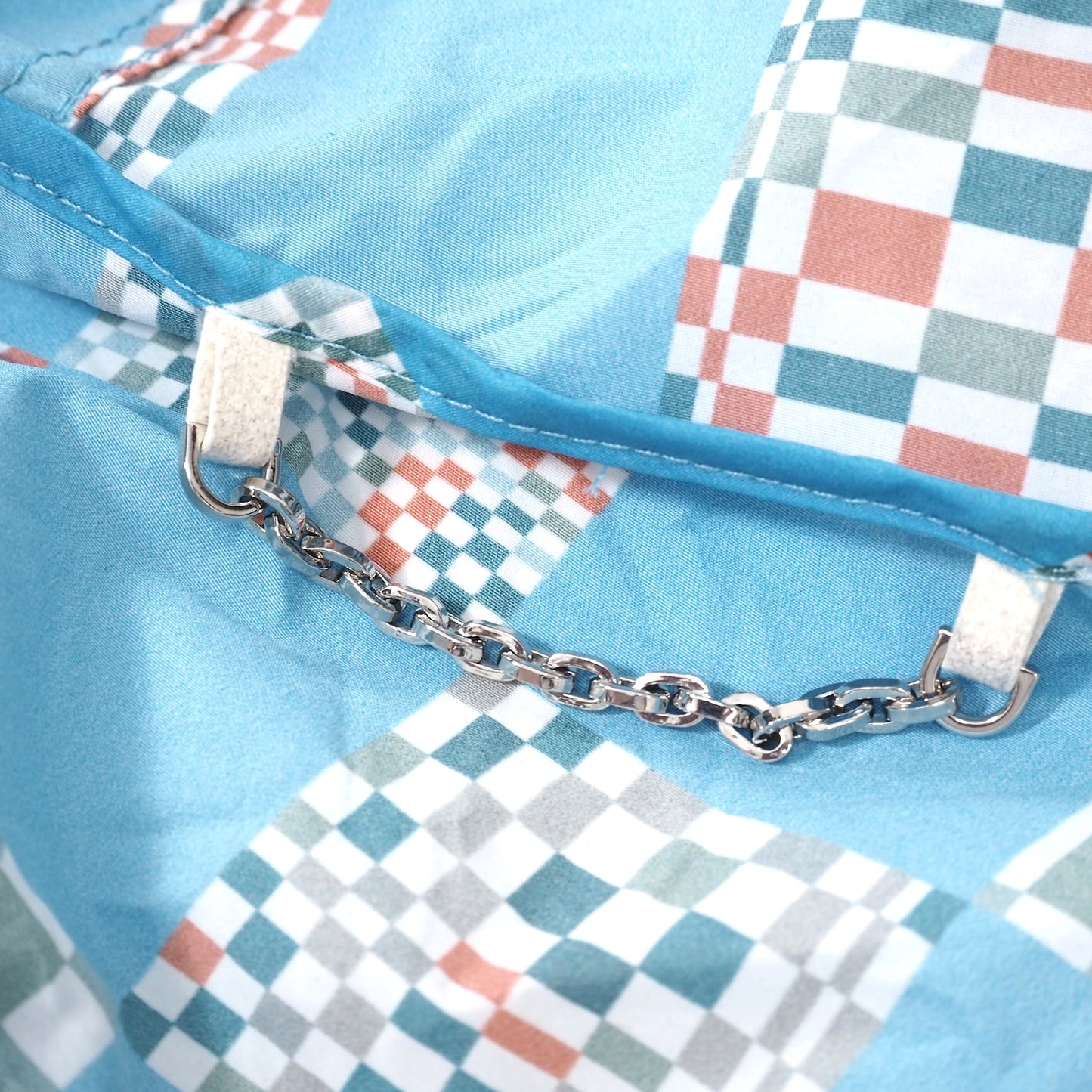 極美品 ルイヴィトン Louis Vuitton 21SS 総柄 ダミエチェッカー パラシュート ジャケット パーカー 48 ブルー メンズ 正規品 5-YG008