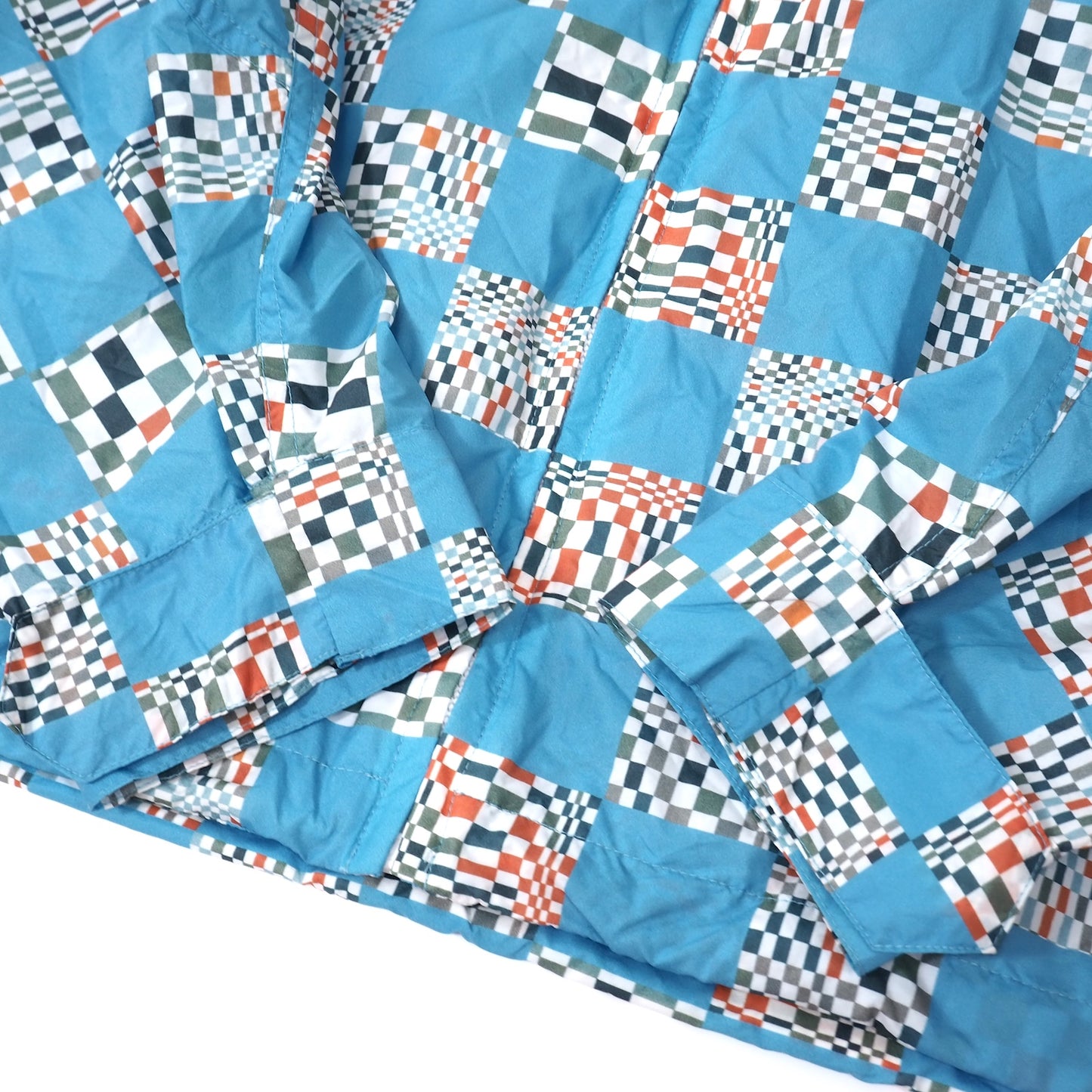 極美品 ルイヴィトン Louis Vuitton 21SS 総柄 ダミエチェッカー パラシュート ジャケット パーカー 48 ブルー メンズ 正規品 5-YG008