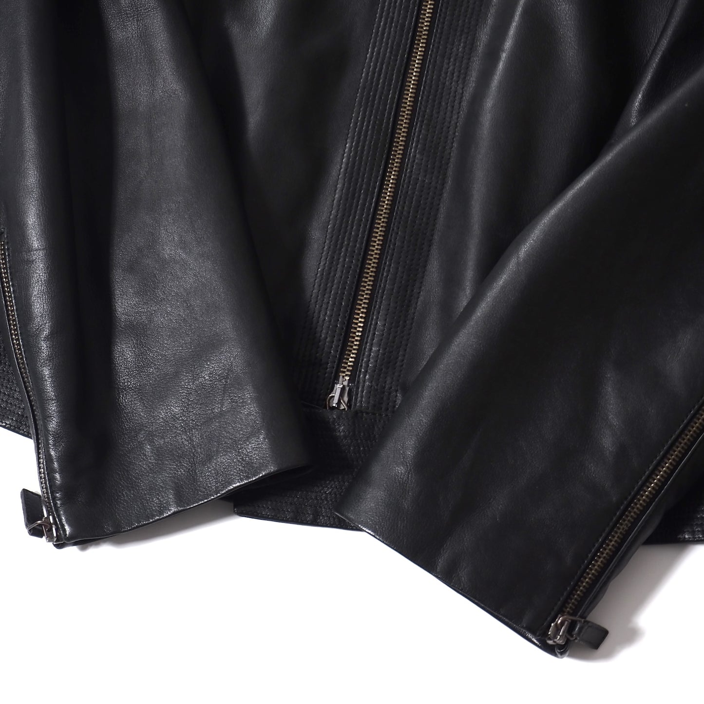 良品 エンポリオアルマーニ EMPORIO ARMANI ラムレザー シングルライダース ジャケット 52 ブラック メンズ 正規品 5-YG013