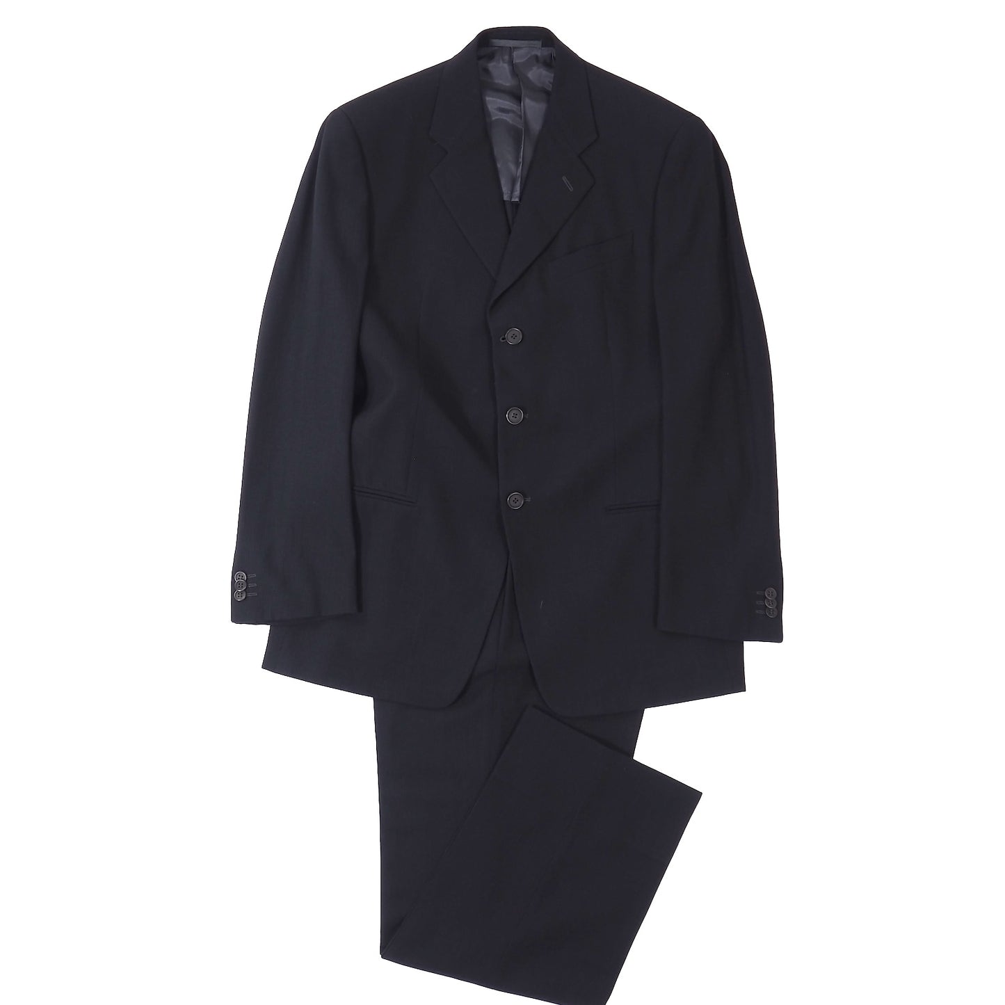 美品 ジョルジオアルマーニ GIORGIO ARMANI ウール シルク ストレッチ スーツ ジャケット パンツ 50 ブラック メンズ 正規品 5-YG014