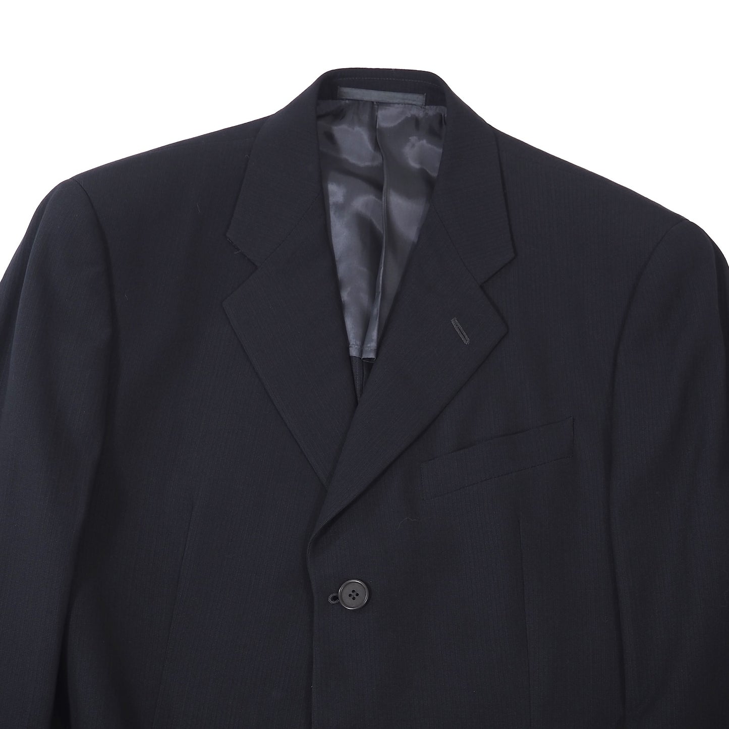 美品 ジョルジオアルマーニ GIORGIO ARMANI ウール シルク ストレッチ スーツ ジャケット パンツ 50 ブラック メンズ 正規品 5-YG014